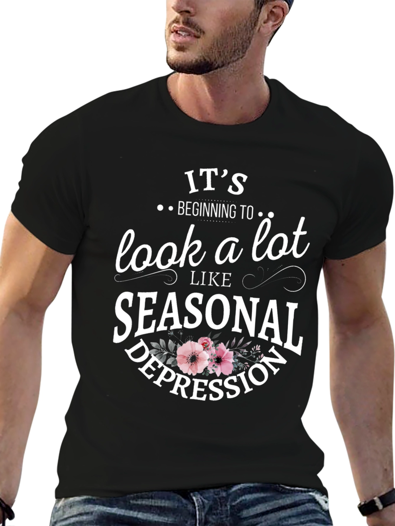 Black Seasonal Depression Graphic T-Shirt view 6
