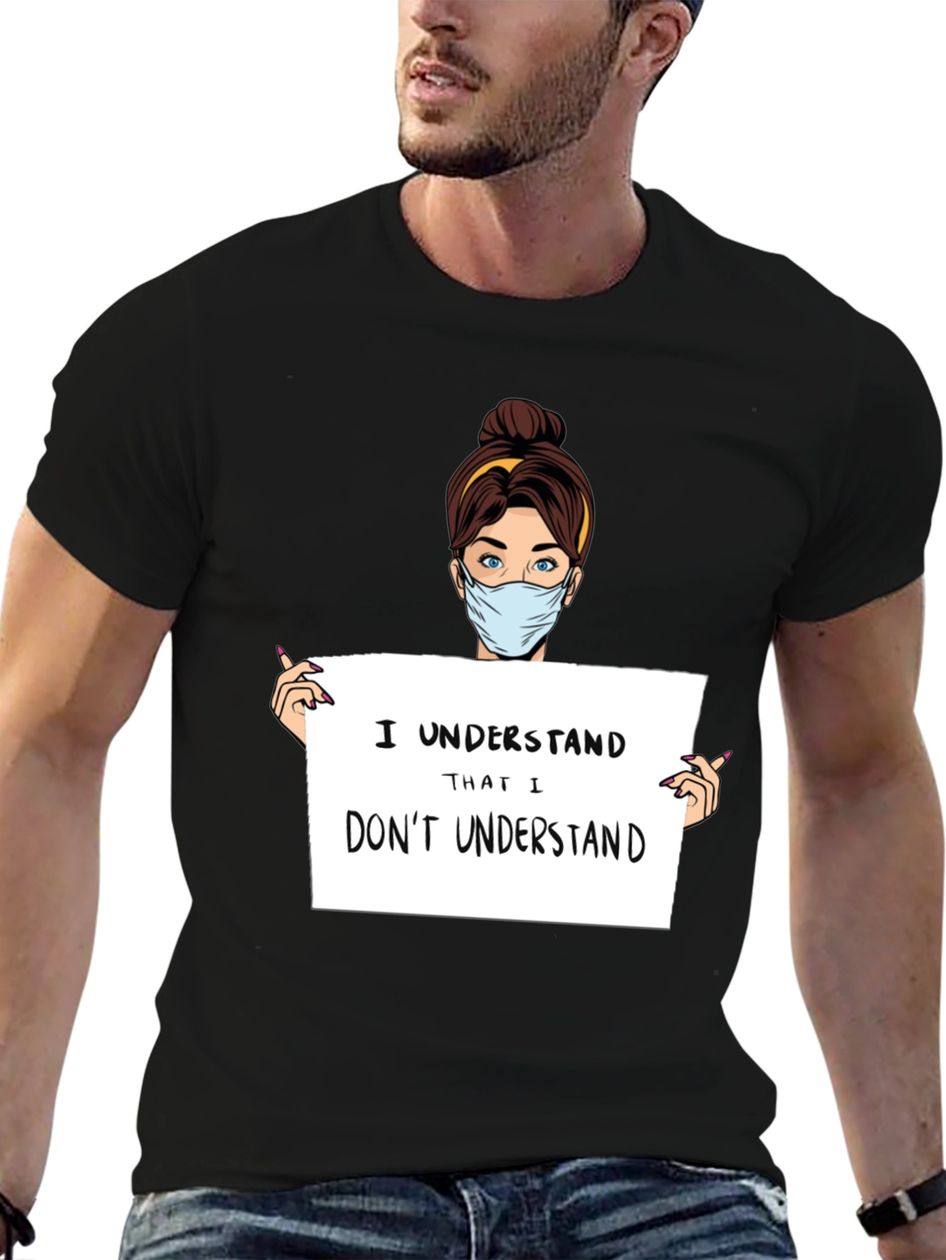 Black I Understand T-Shirt - Humorous Graphic Tee view 6