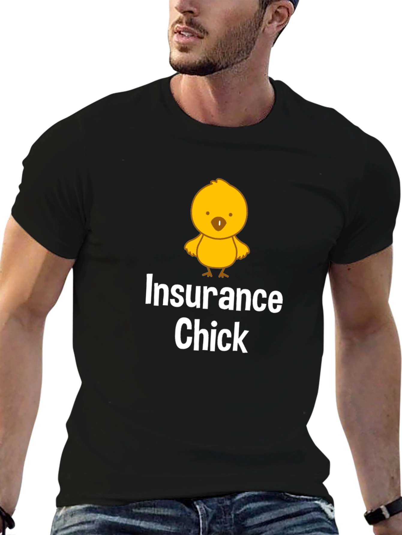Black Insurance Chick T-Shirt - Funny & Unique Design view 6