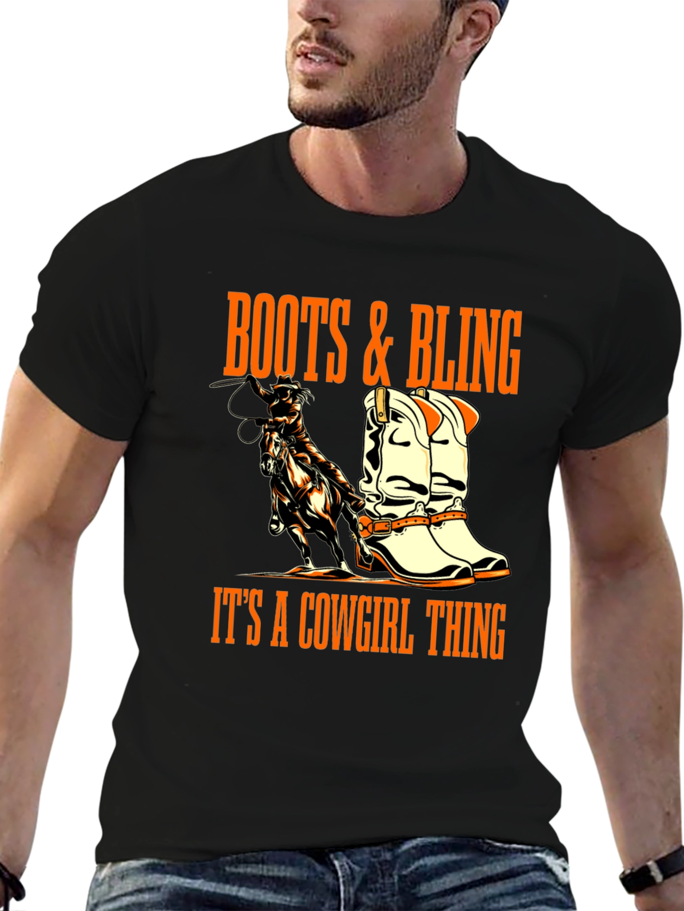 Black Boots & Bling Cowgirl T-Shirt view 6
