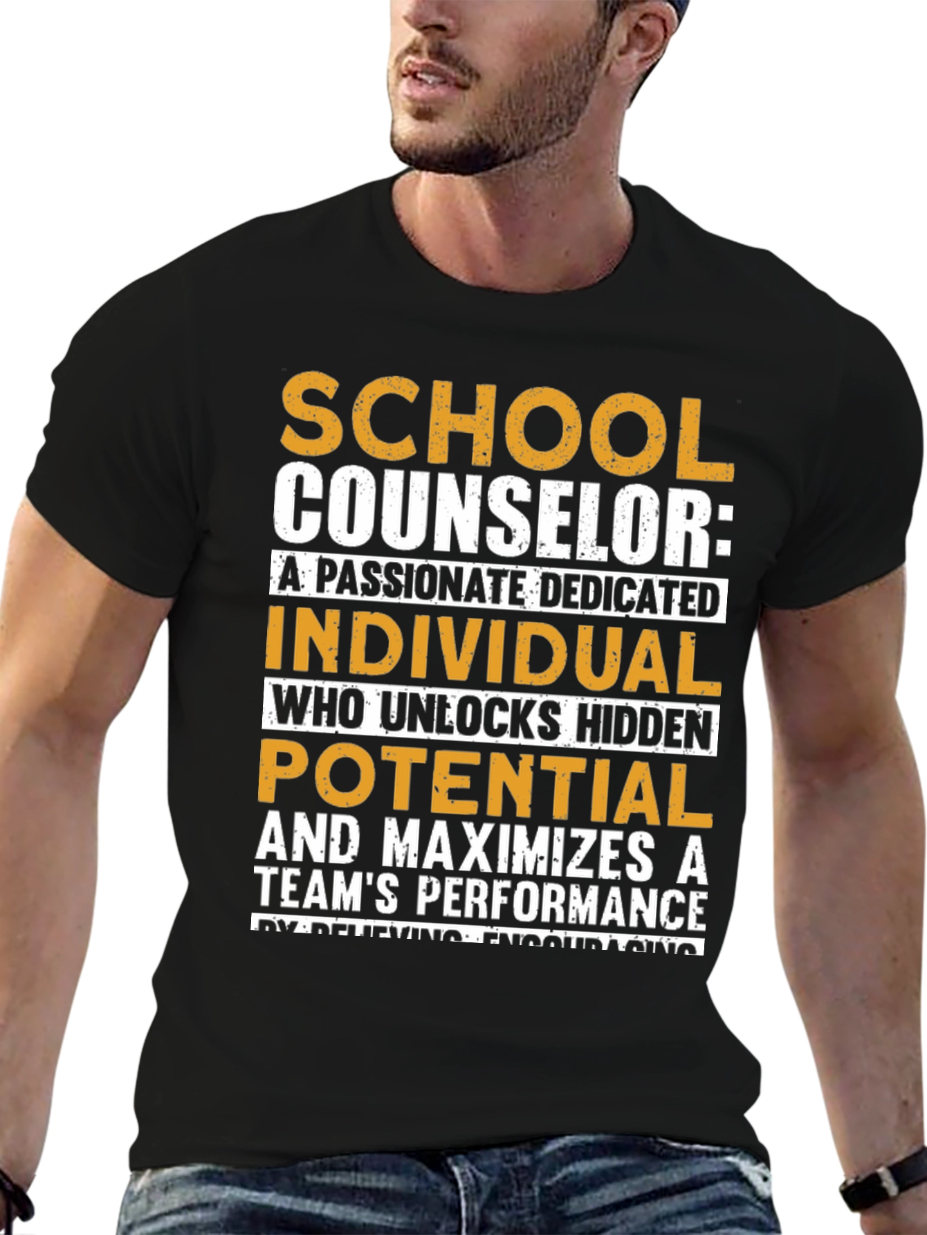 Black School Counselor Passionate Dedicated T-Shirt view 6