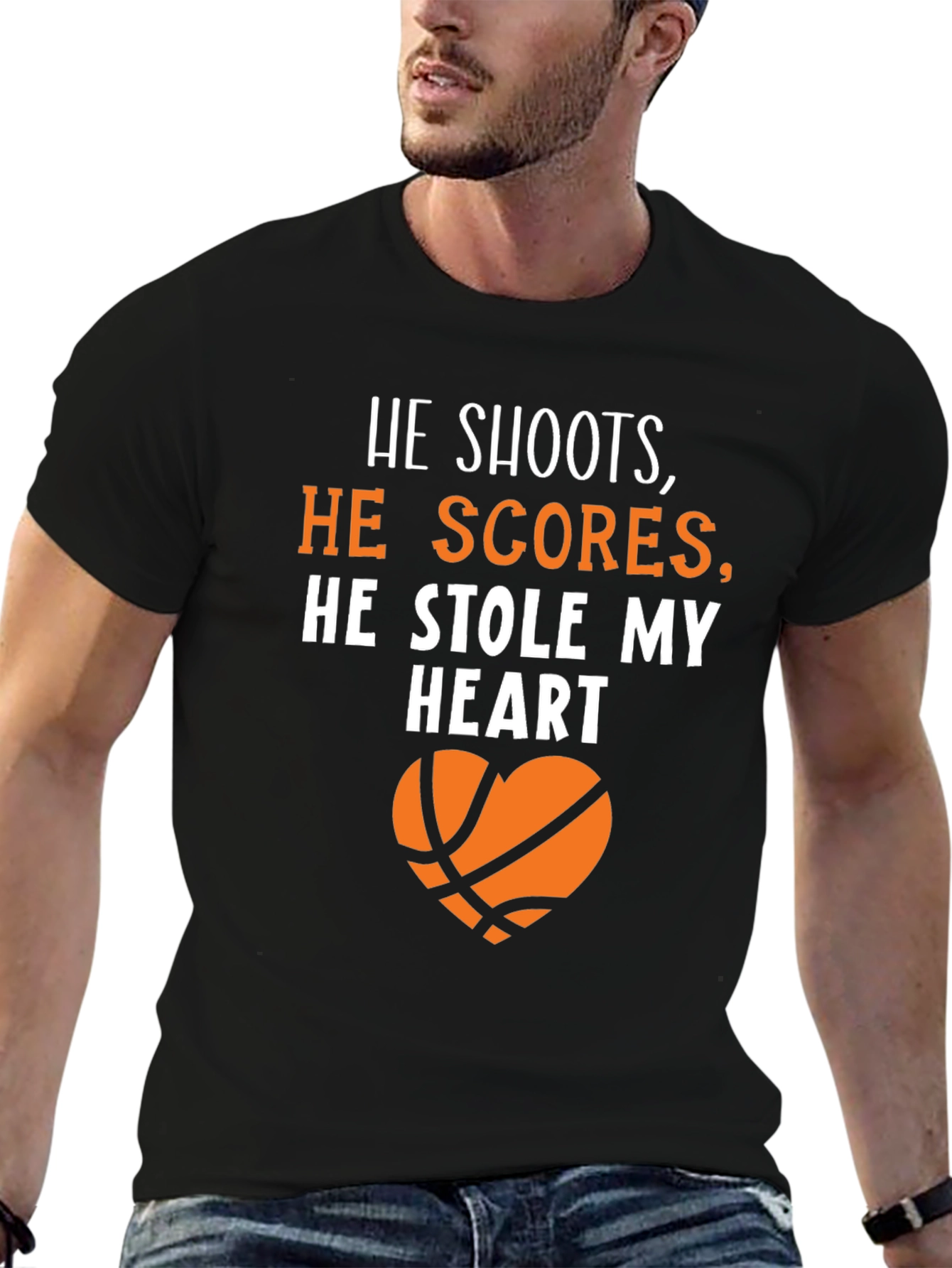 Black Basketball Lover's T-Shirt: He Stole My Heart view 6