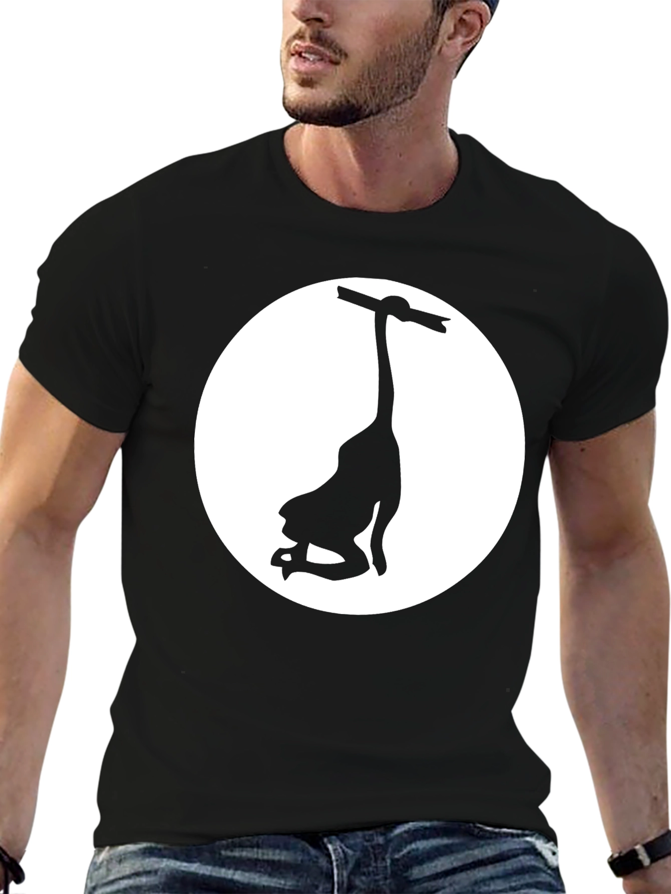 Black Unique Graphic Tee: Hang in There Design view 6