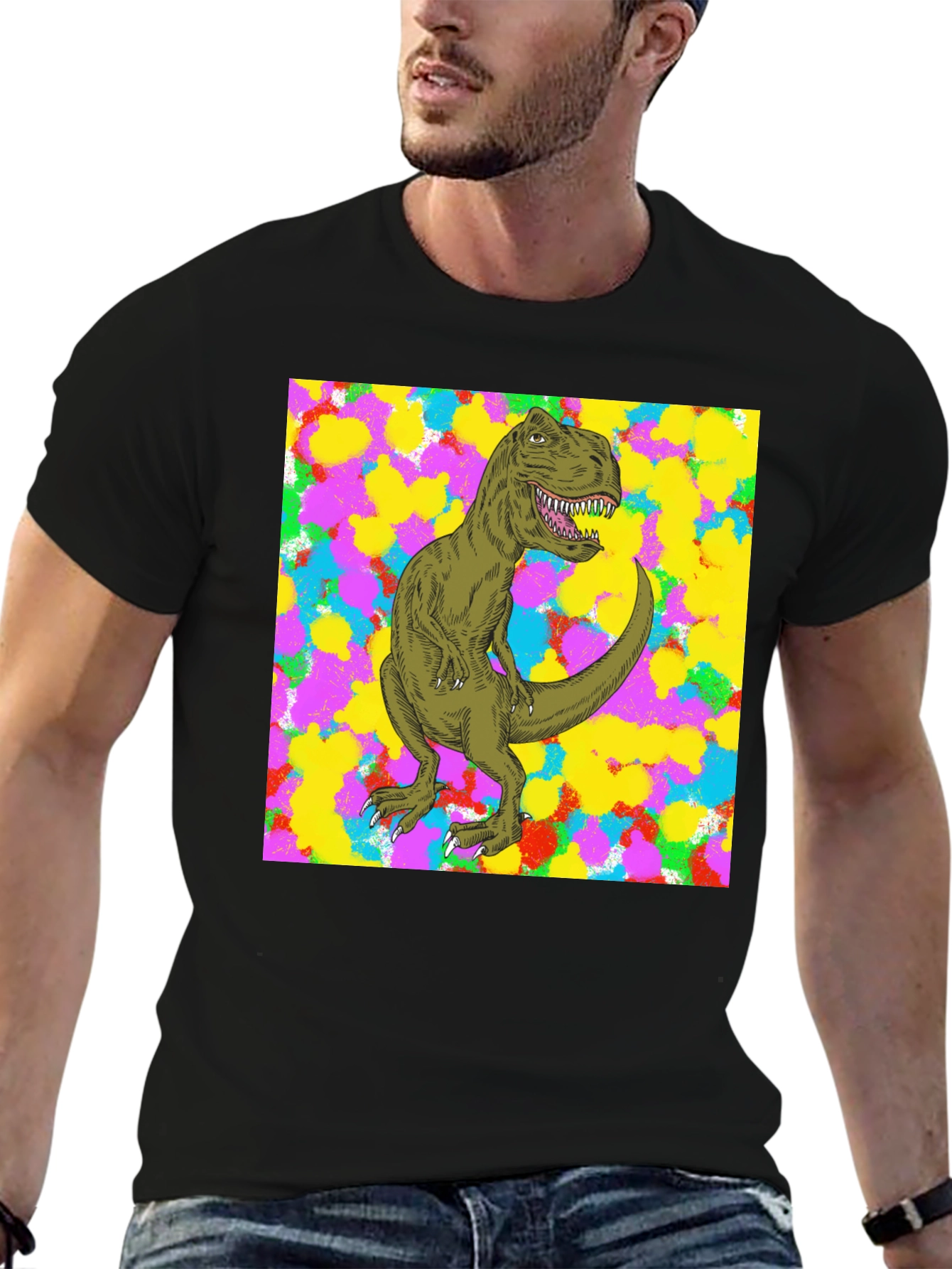 Black Dinosaur Graphic Tee - Bold Style view 6
