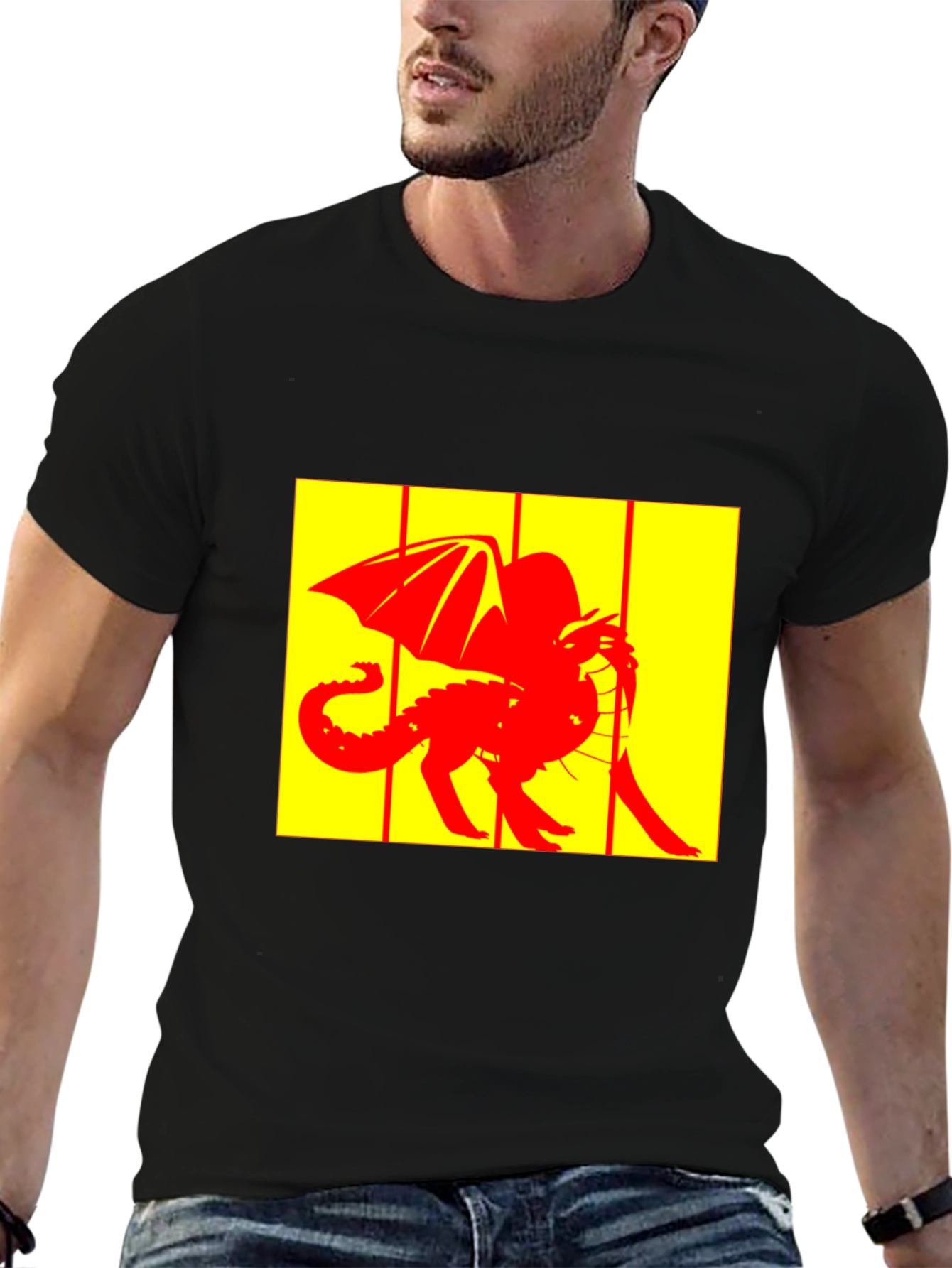 Red Dragon Graphic Black T-Shirt - 6