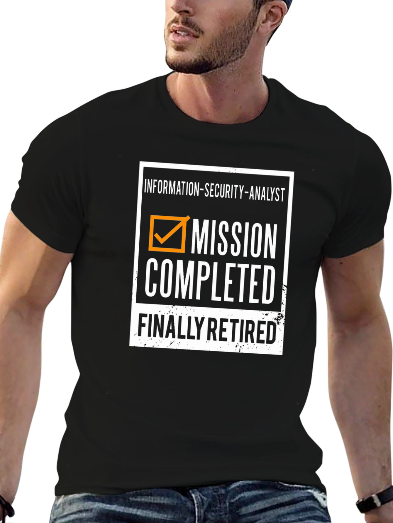 Black Retired Information Security Analyst T-Shirt view 6