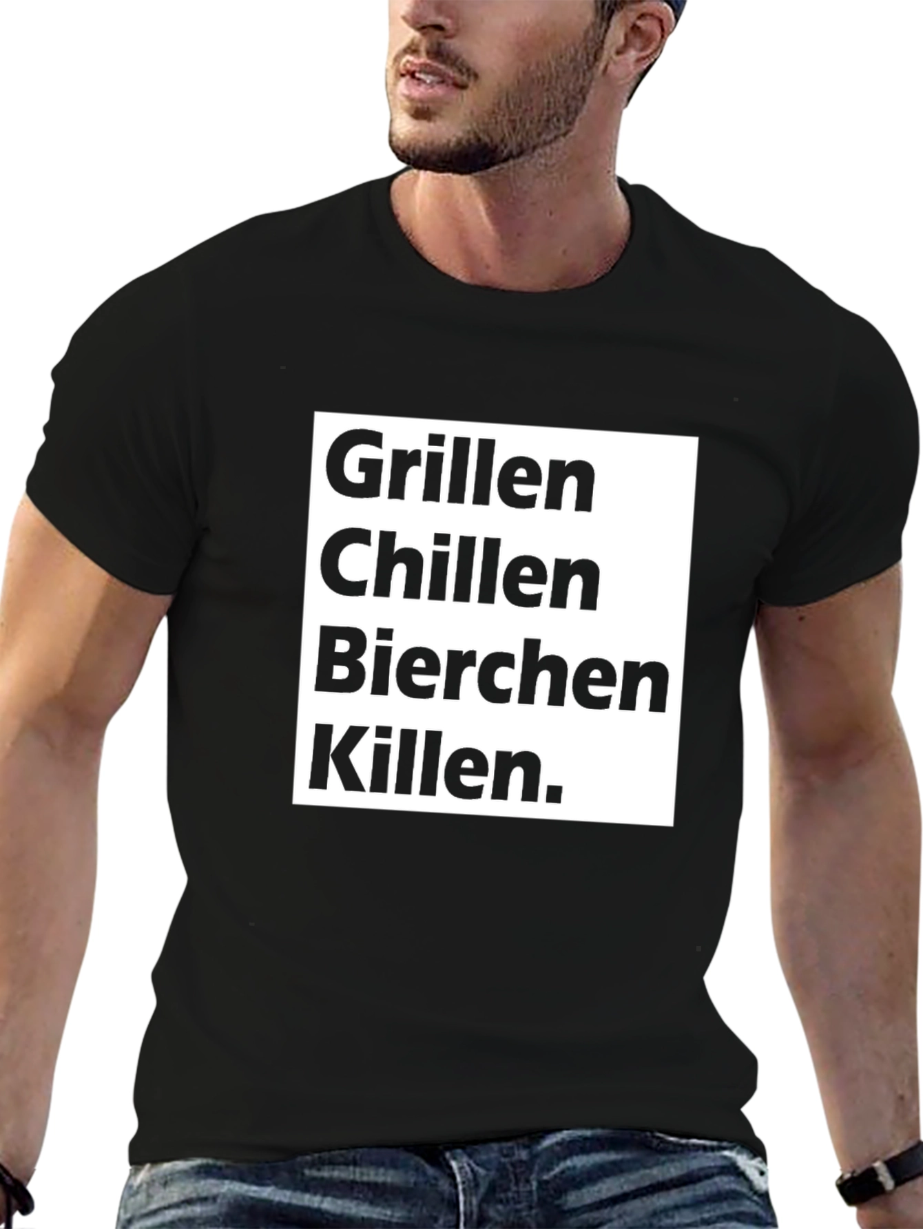 Black Grillen Chillen Bierchen Killen T-Shirt view 6