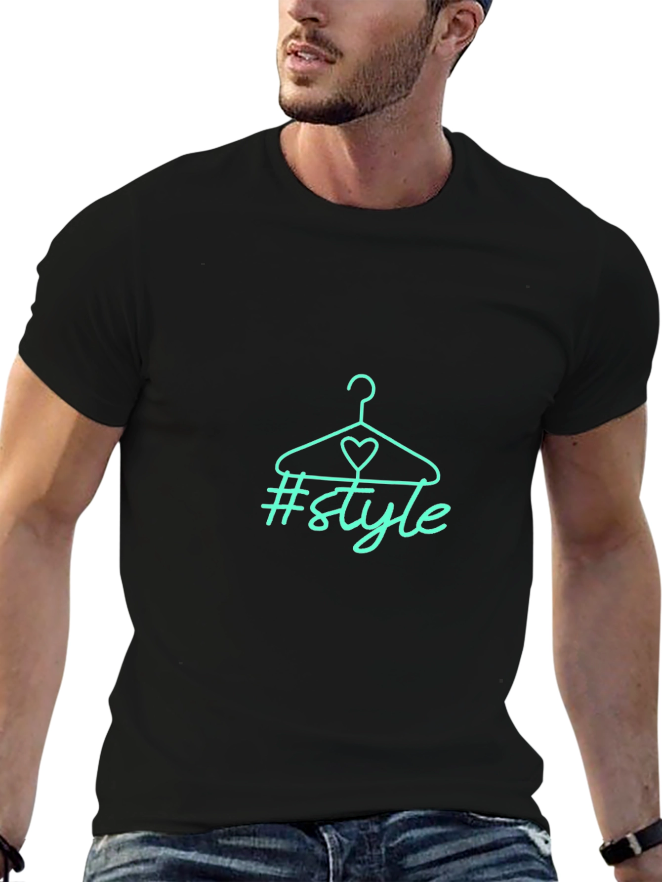 Stylish Black T-Shirt - #Style Graphic Tee - 6