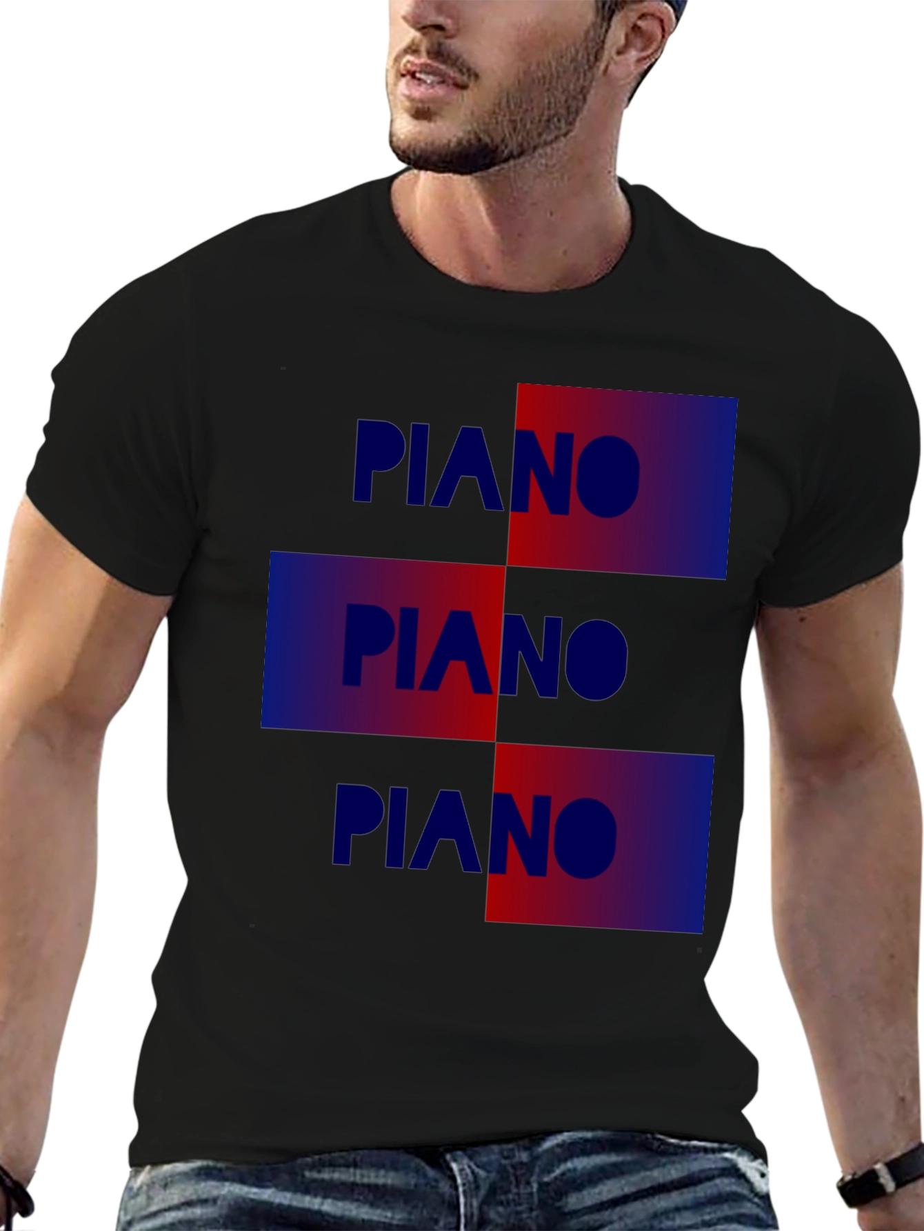 Black Piano Graphic Tee - Cool Music Lover T-Shirt view 6