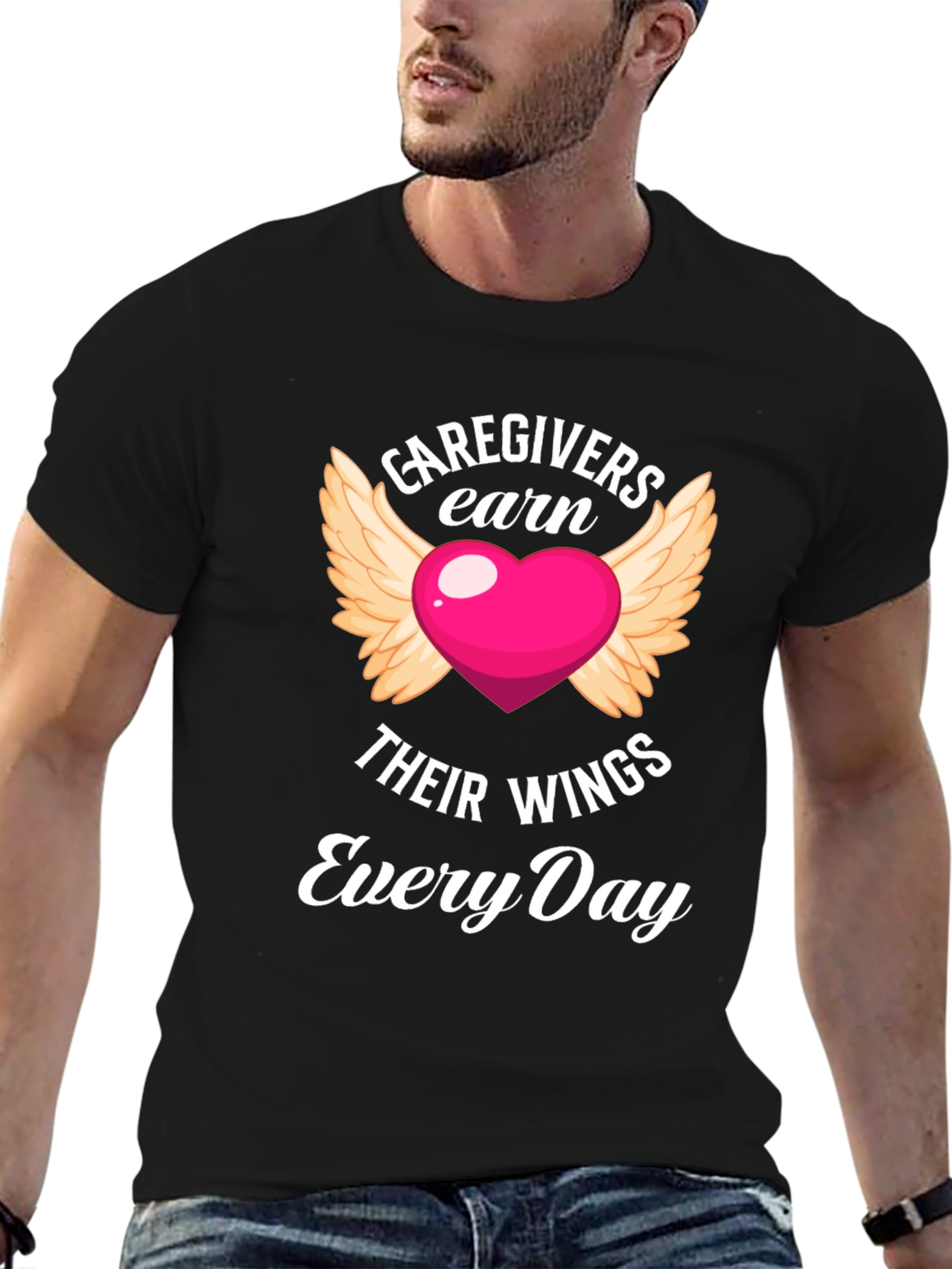 Black Caregivers Earn Their Wings T-Shirt view 6