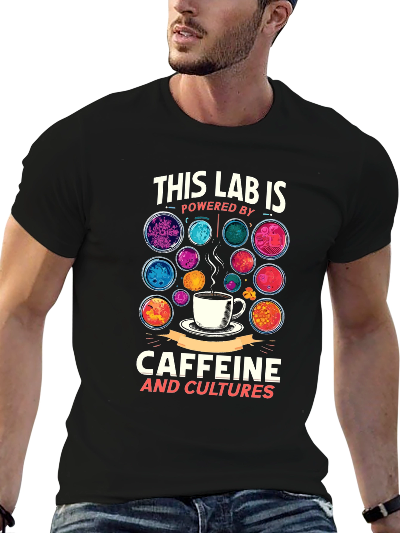 Black Lab Powered by Caffeine and Cultures Graphic Tee view 6