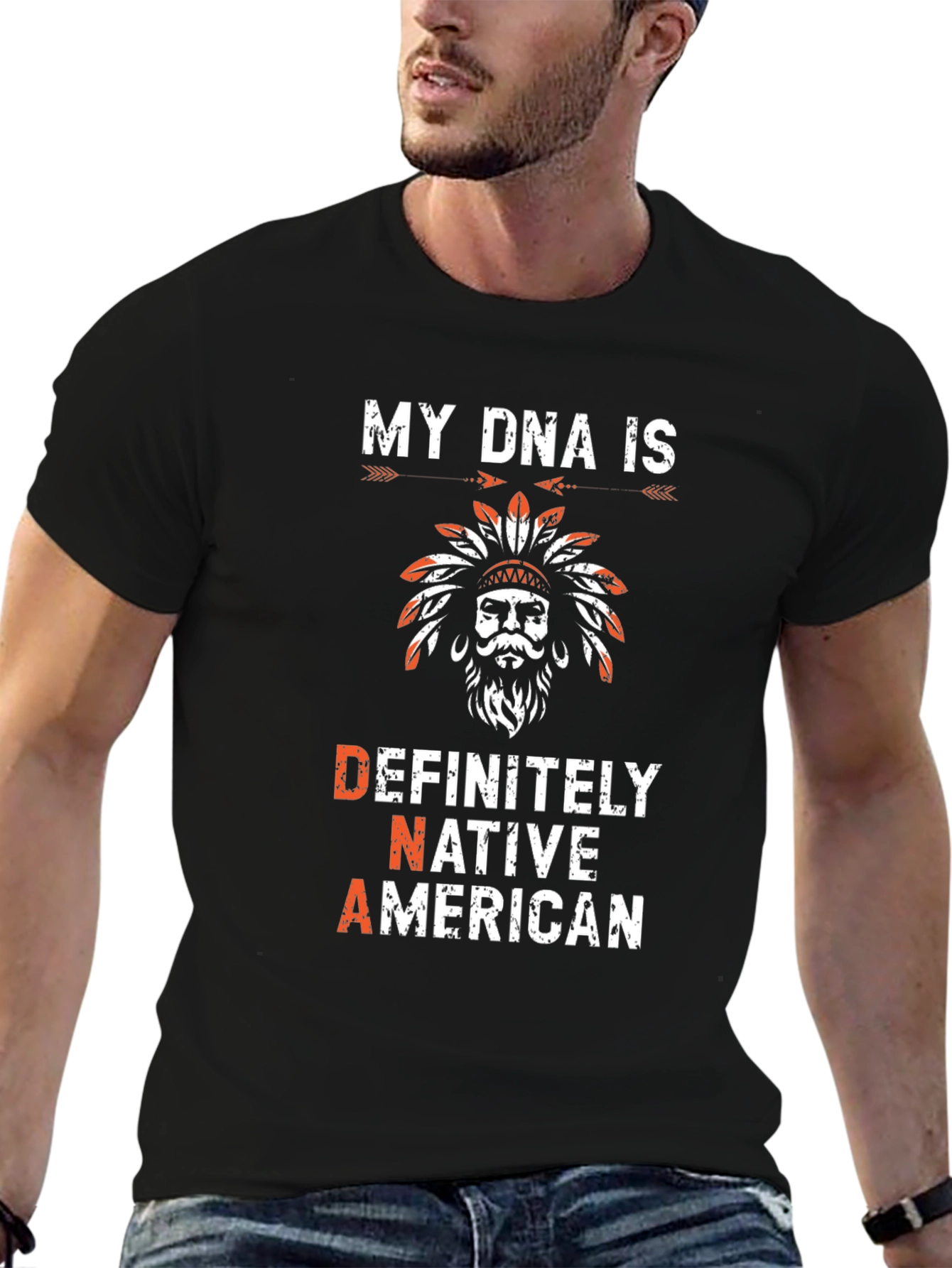 Black Native American DNA T-Shirt view 6