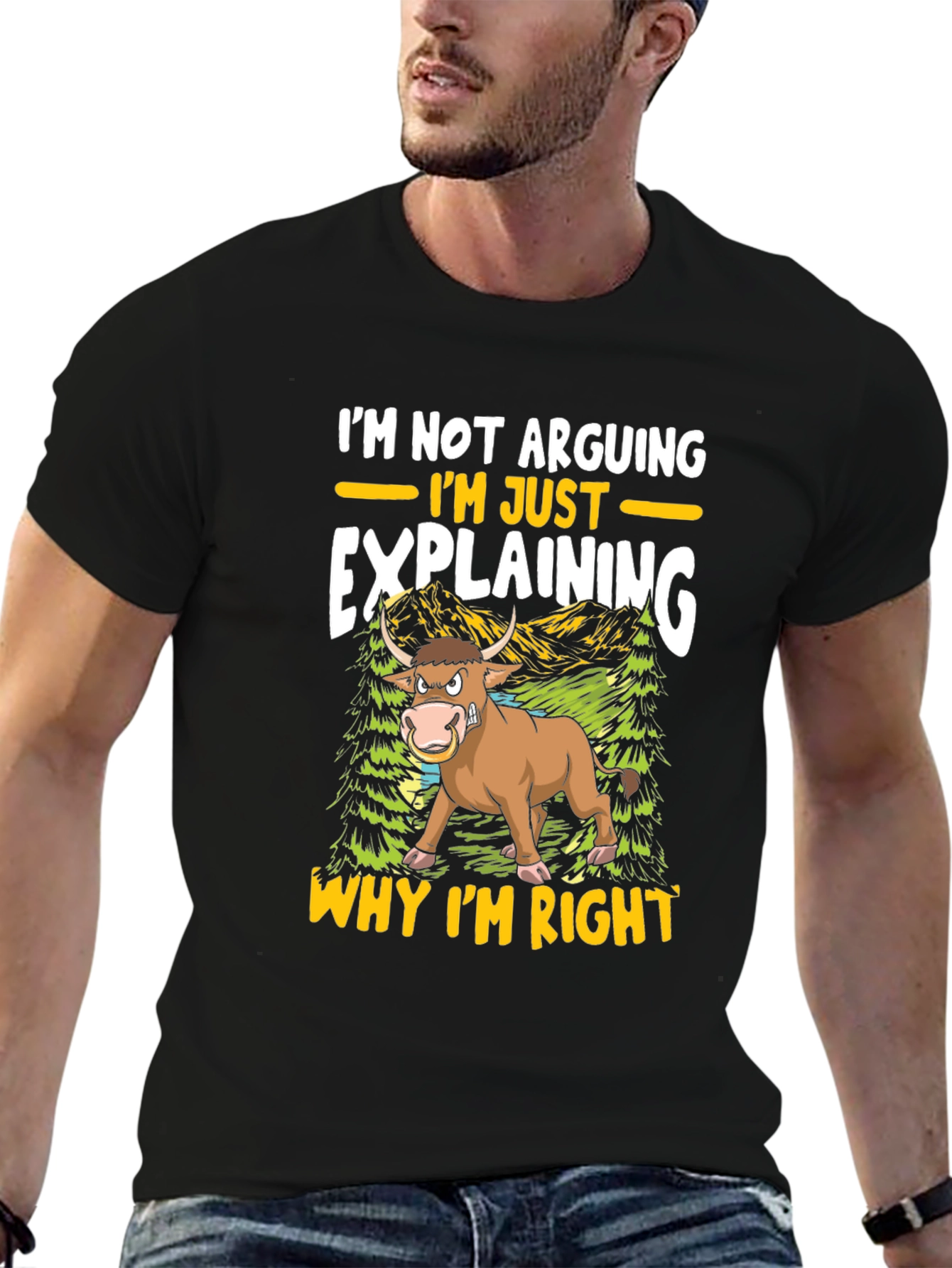 Black I'm Not Arguing Just Explaining T-Shirt view 6