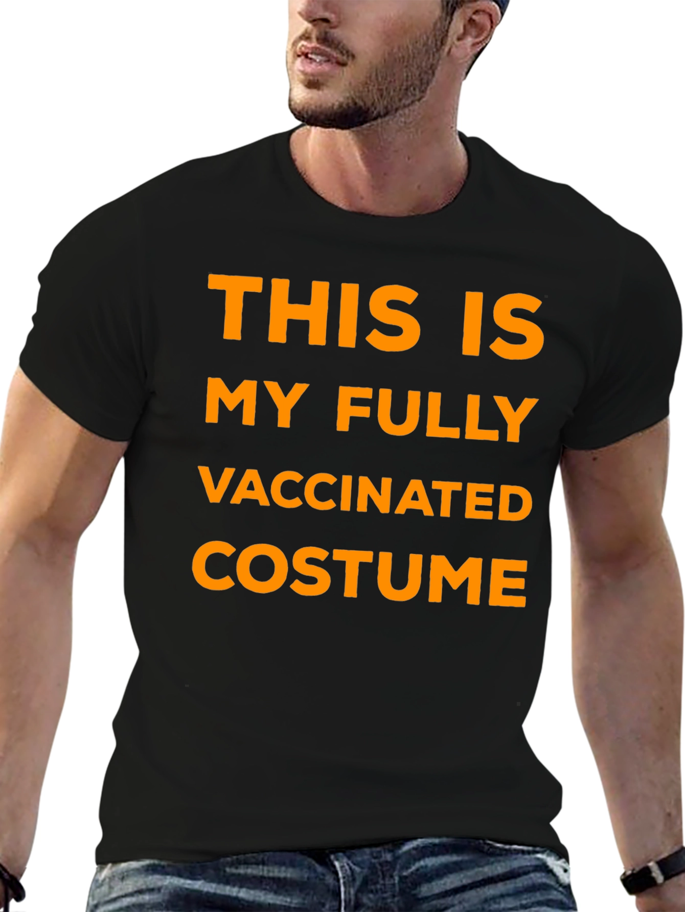 Black Fully Vaccinated Costume T-Shirt - Funny Halloween view 6