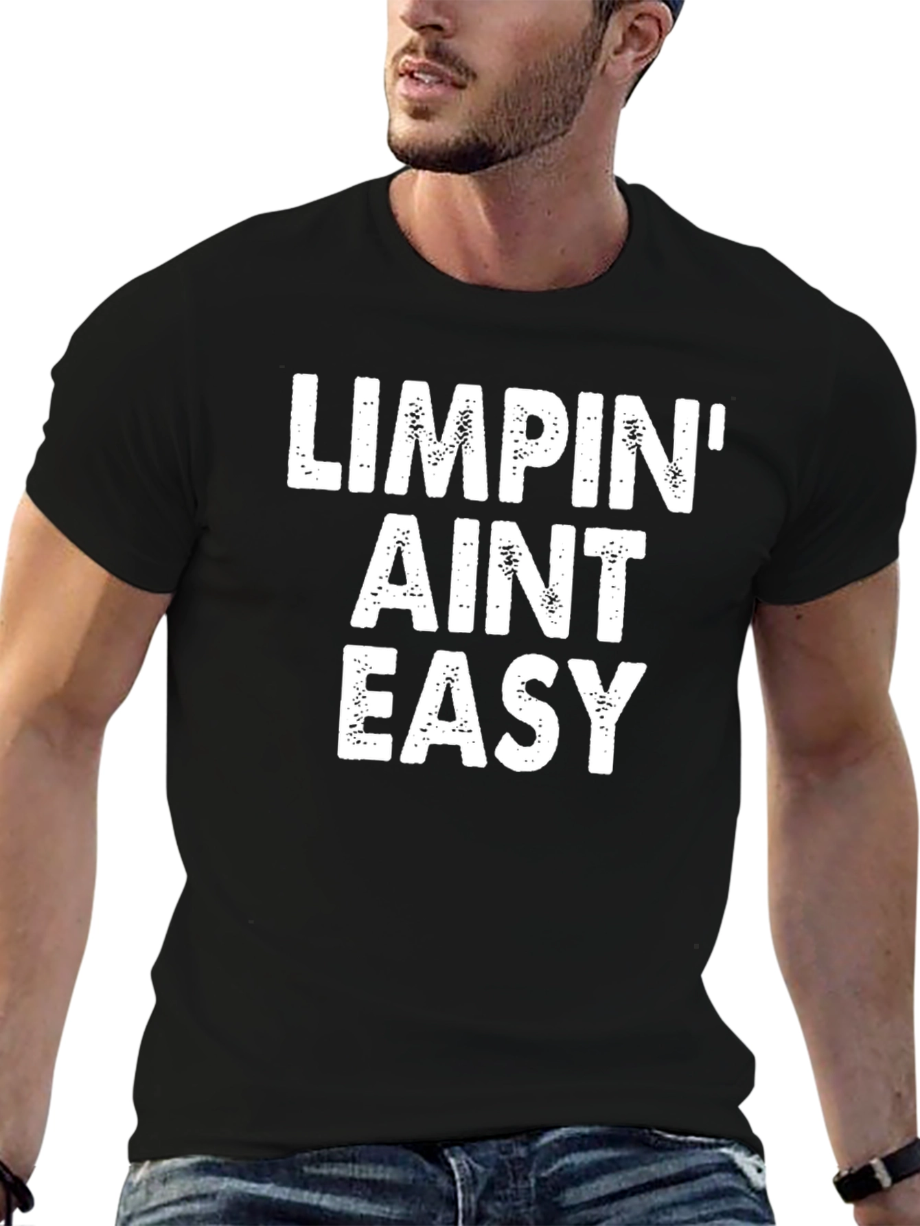 Black Limpin' Ain't Easy Graphic T-Shirt view 6