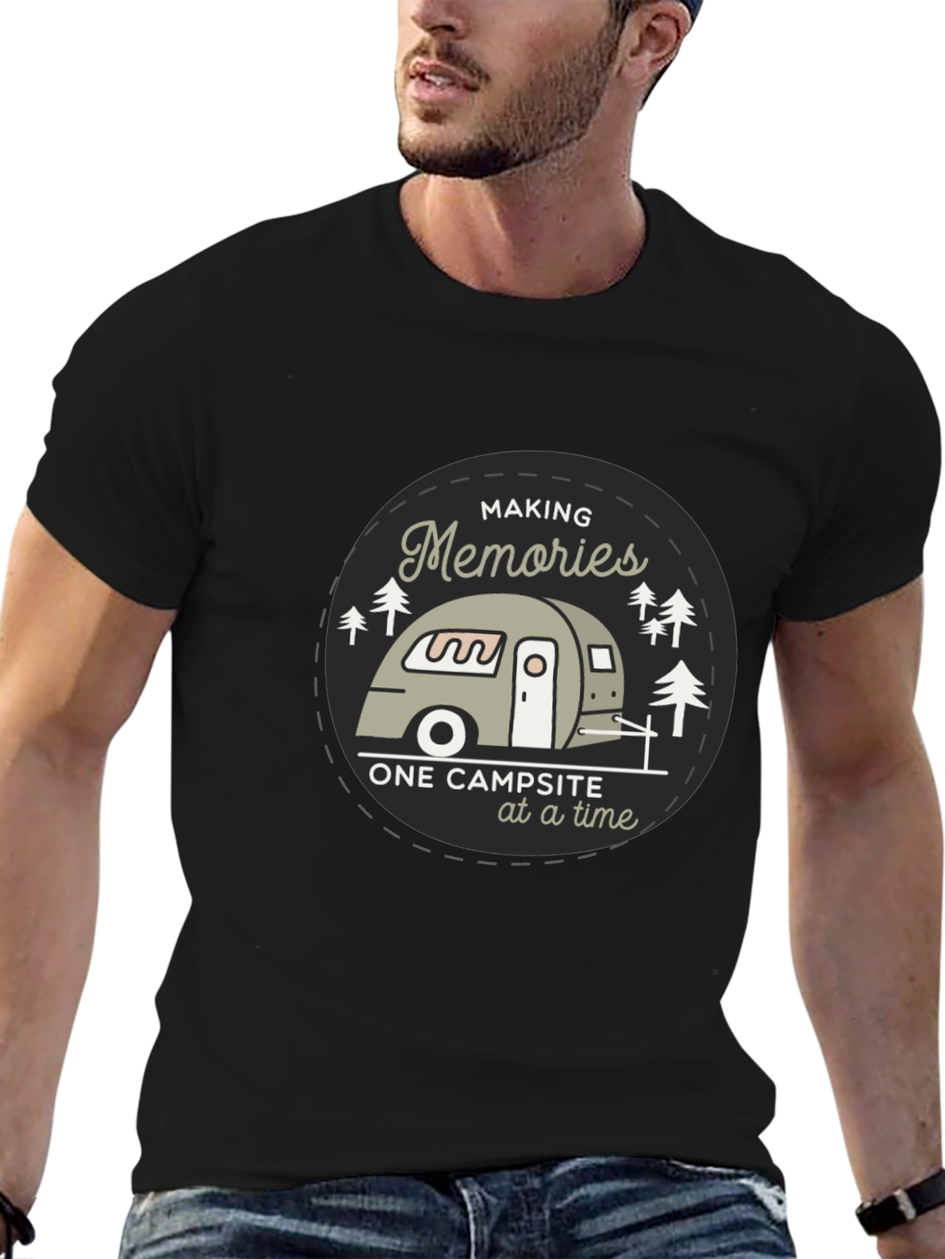 Black Camping Memories T-Shirt - Campground Adventure Tee view 6