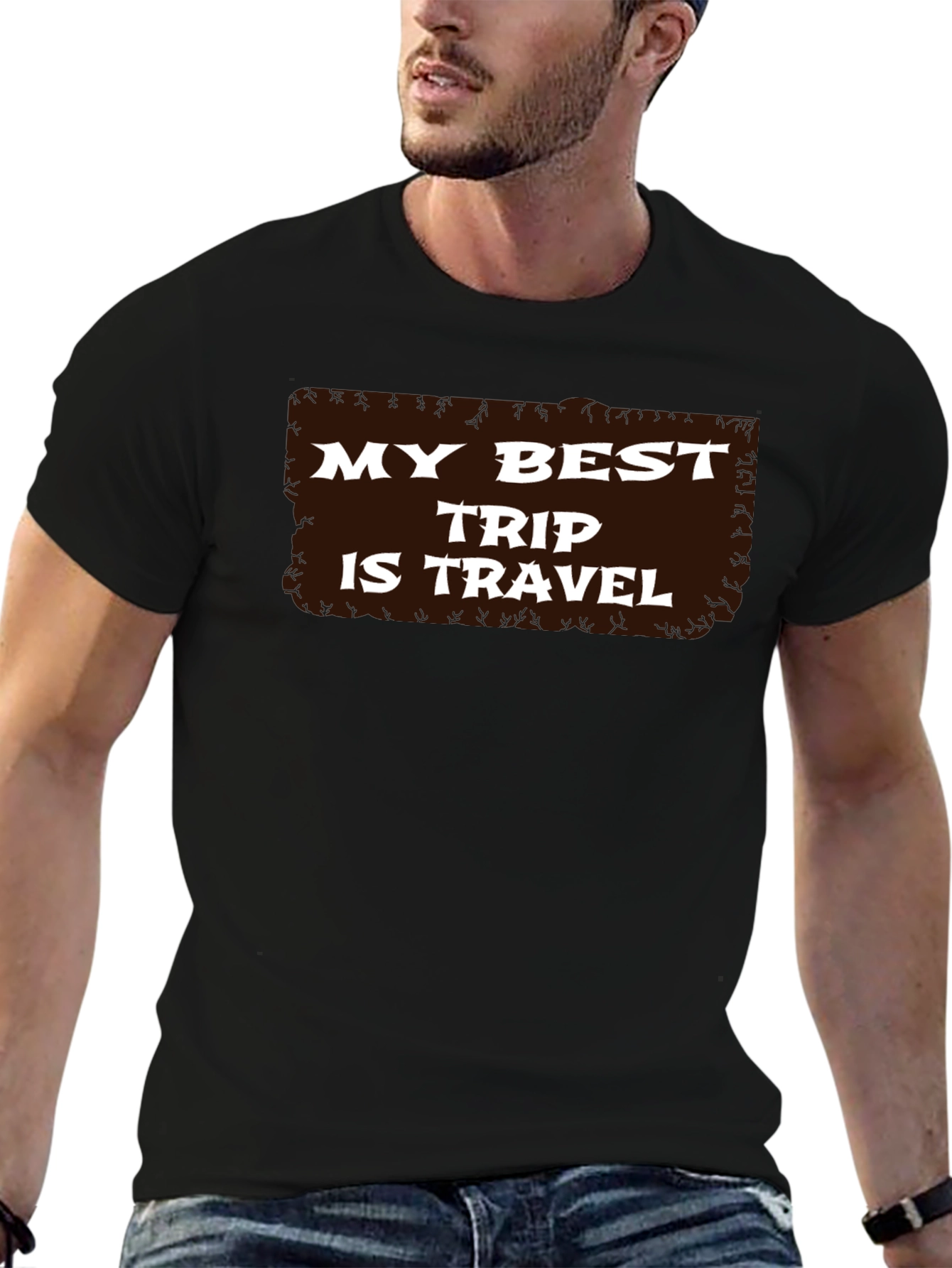 Black My Best Trip is Travel - Graphic T-Shirt view 6