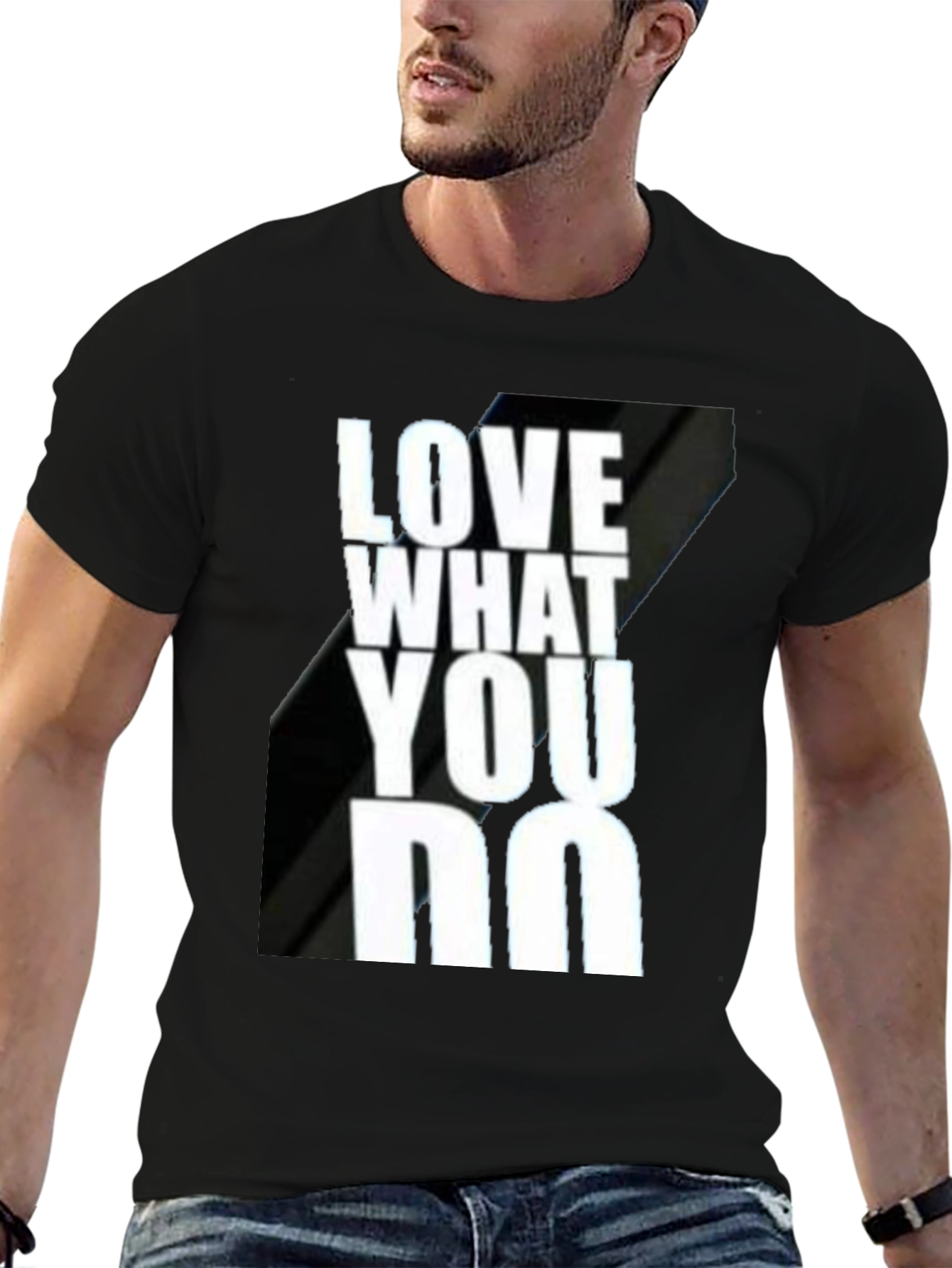 Black Love What You Do Black Graphic T-Shirt view 6