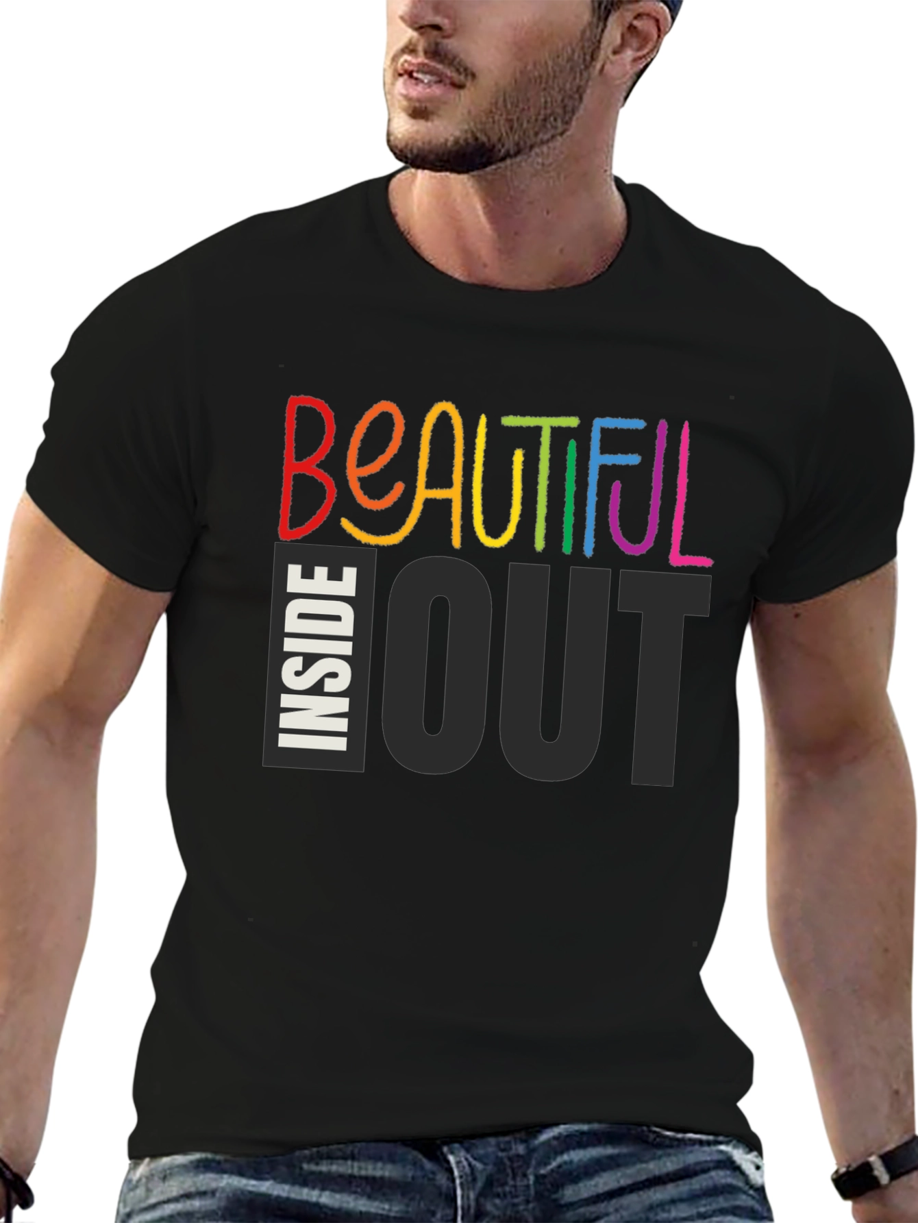 Black Beautiful Inside Out Graphic T-Shirt view 6