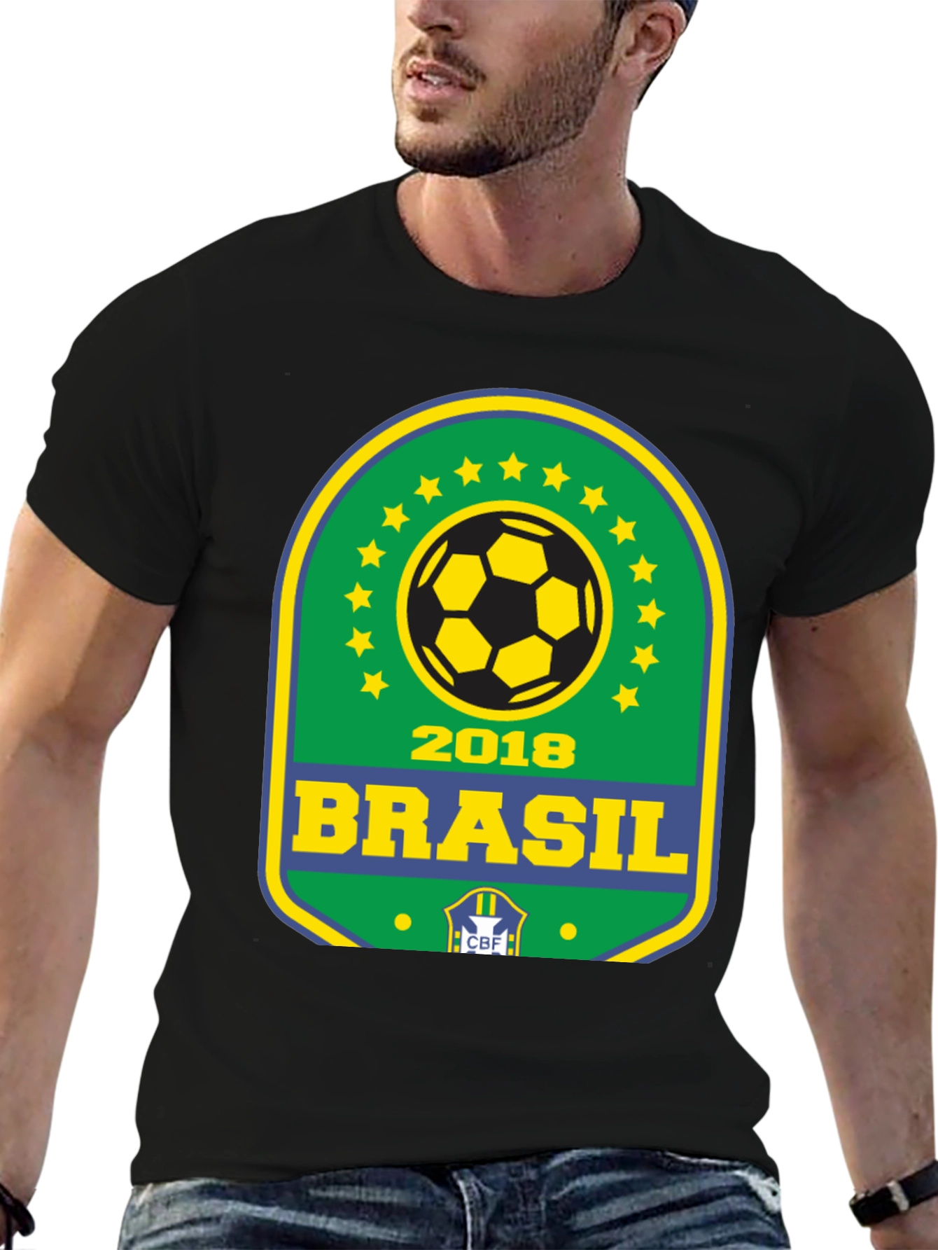 Black Brazil 2018 Soccer T-Shirt view 6