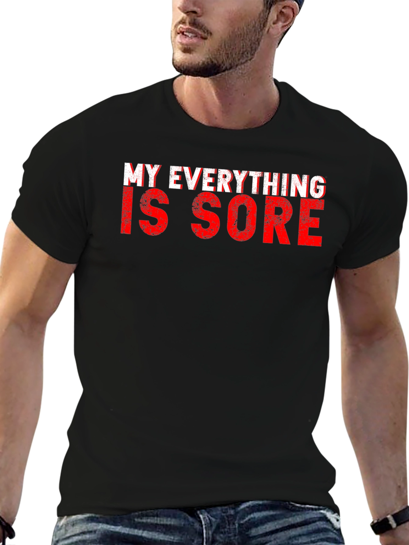 Black My Everything is Sore Black T-Shirt view 6