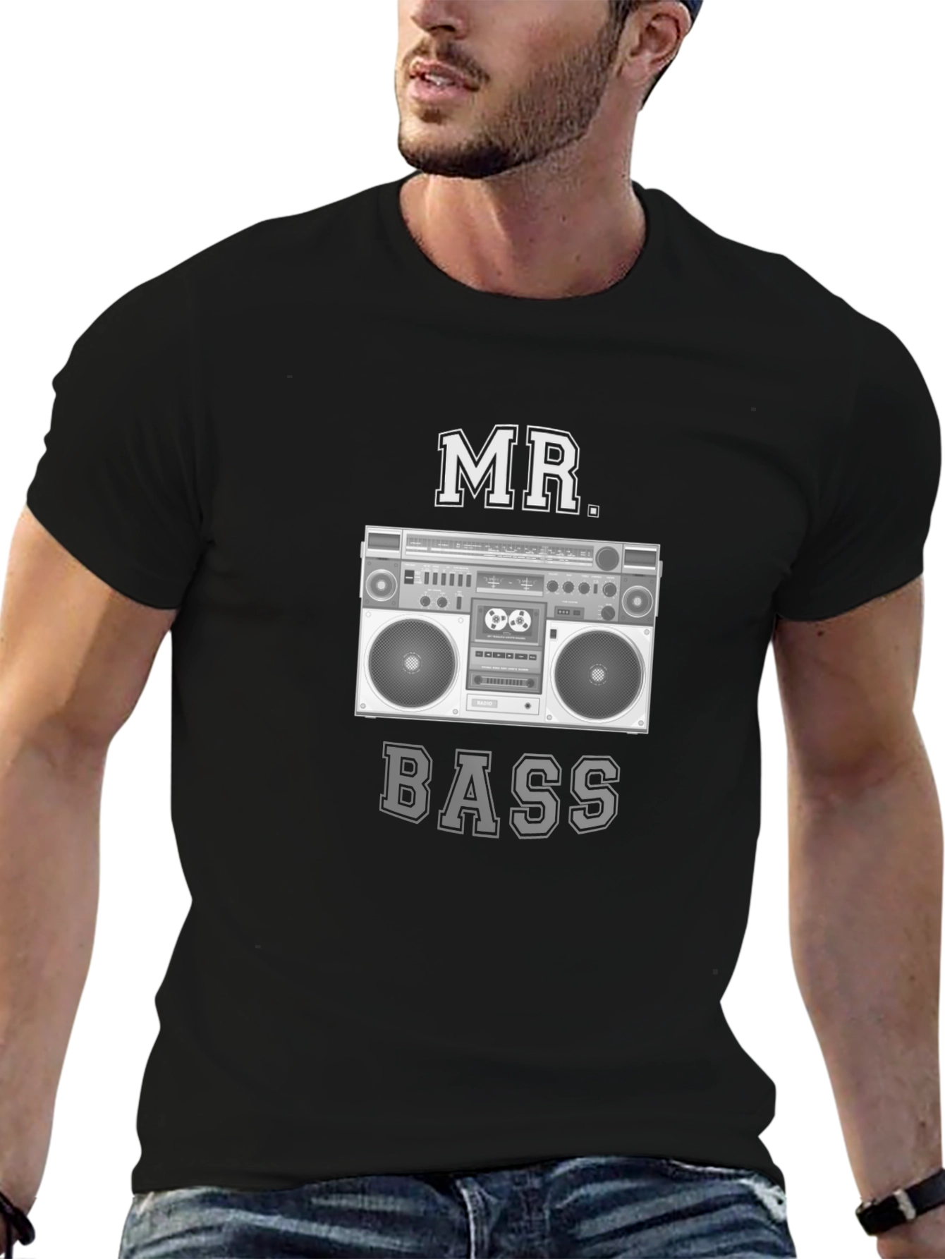 Black Mr. Bass Boombox Graphic Tee view 6
