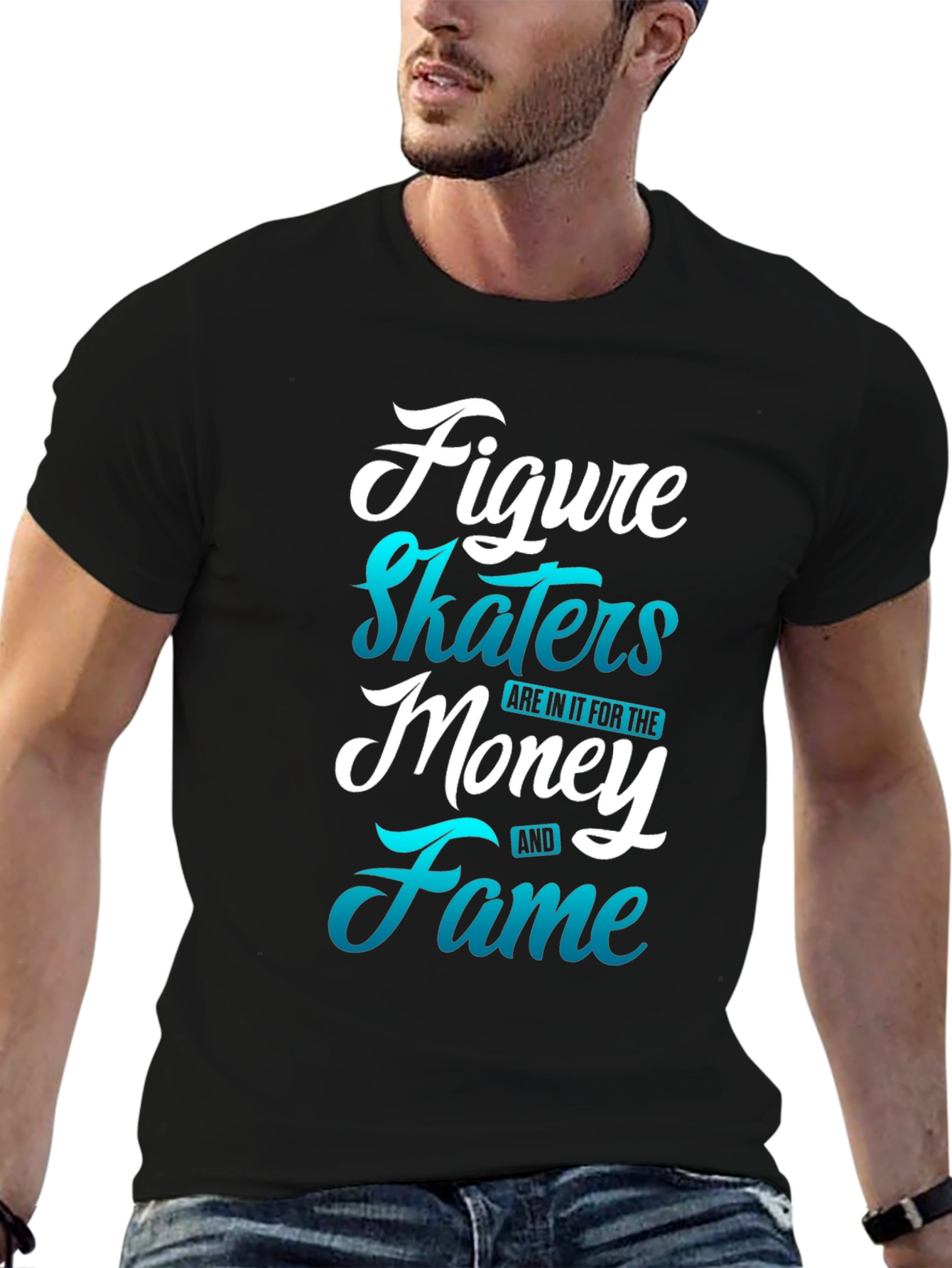 Black Figure Skaters Money Fame T-Shirt view 6