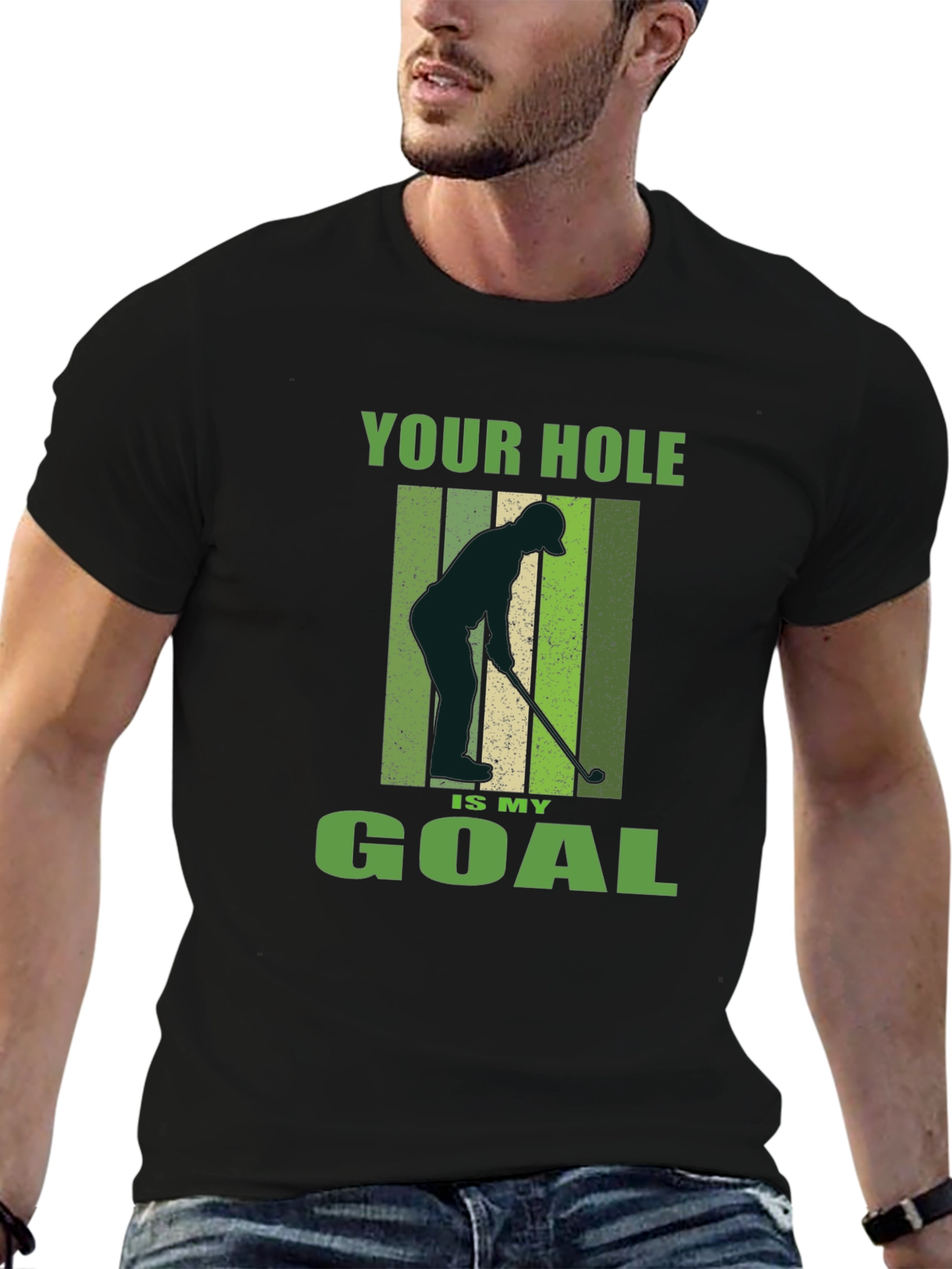 Black Your Hole is My Goal Golf T-Shirt view 6