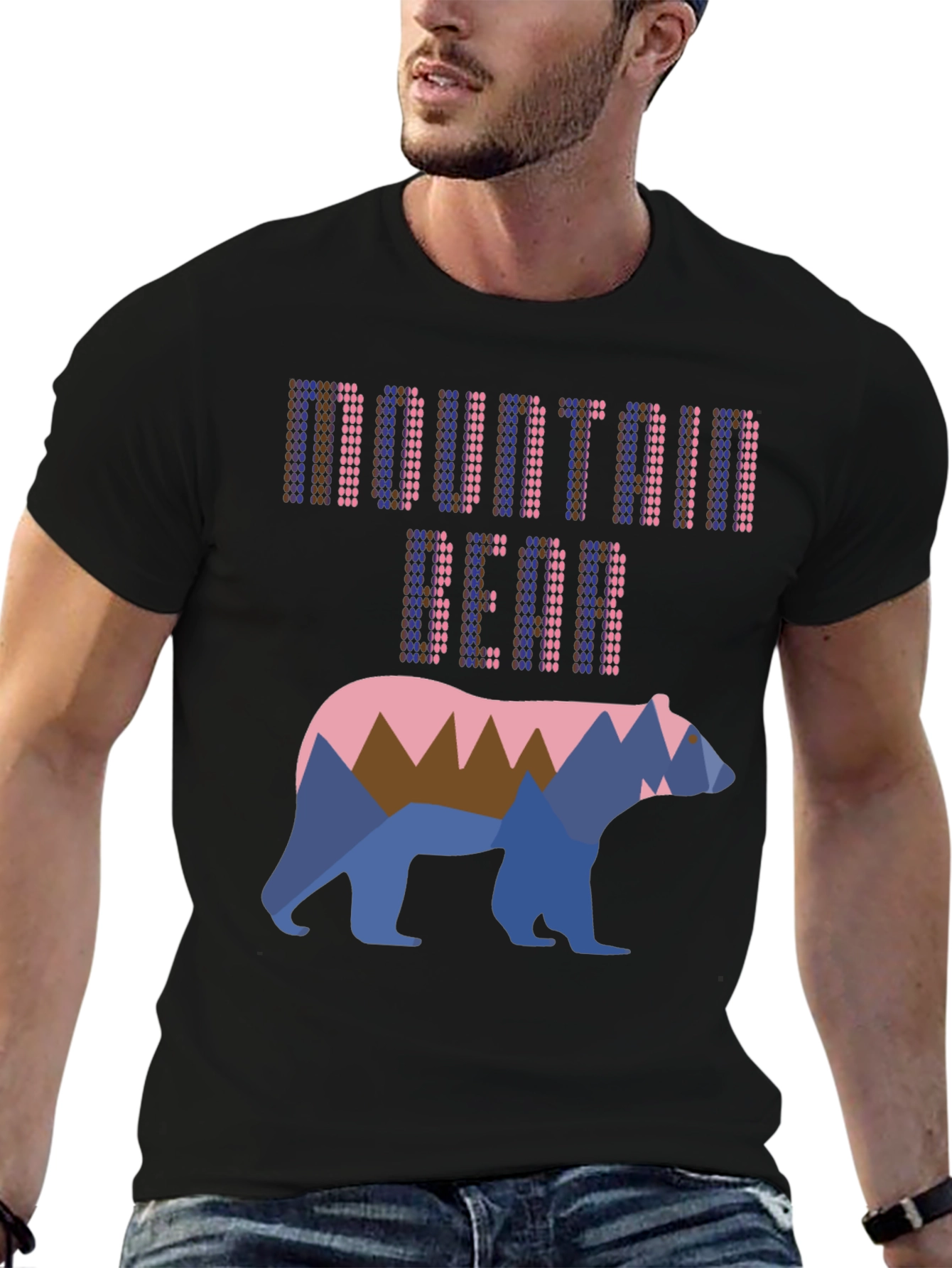 Black Mountain Bear Graphic T-Shirt - Cool Outdoor Design view 6
