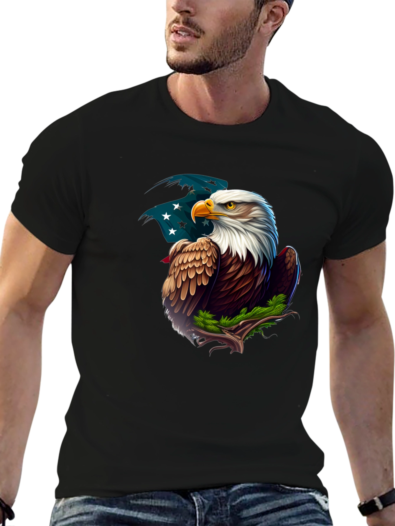 Black Eagle Graphic Tee - Patriotic American Pride view 6