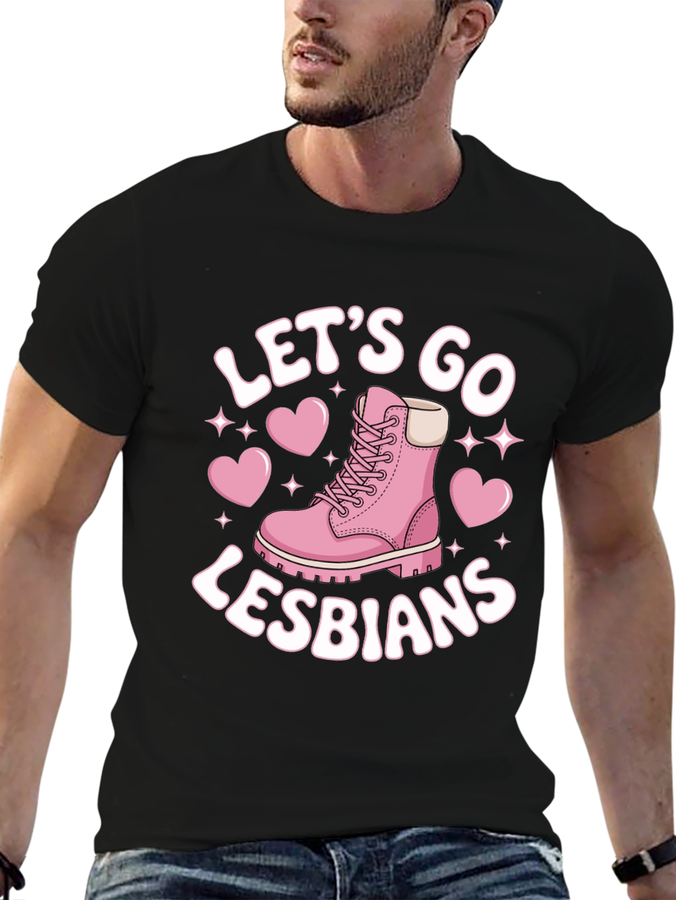 Black Let's Go Lesbians T-Shirt view 6