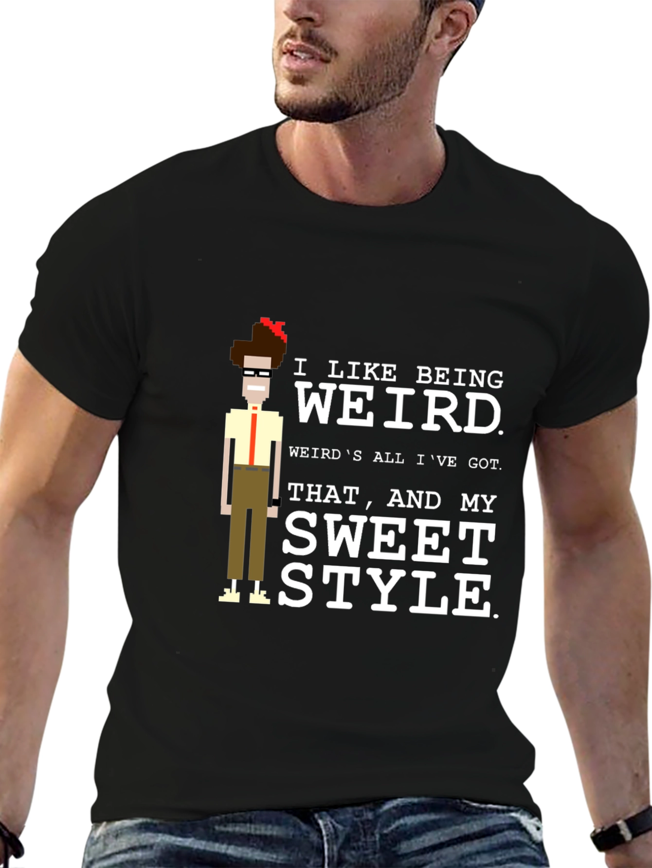 Black I Like Being Weird T-Shirt view 6