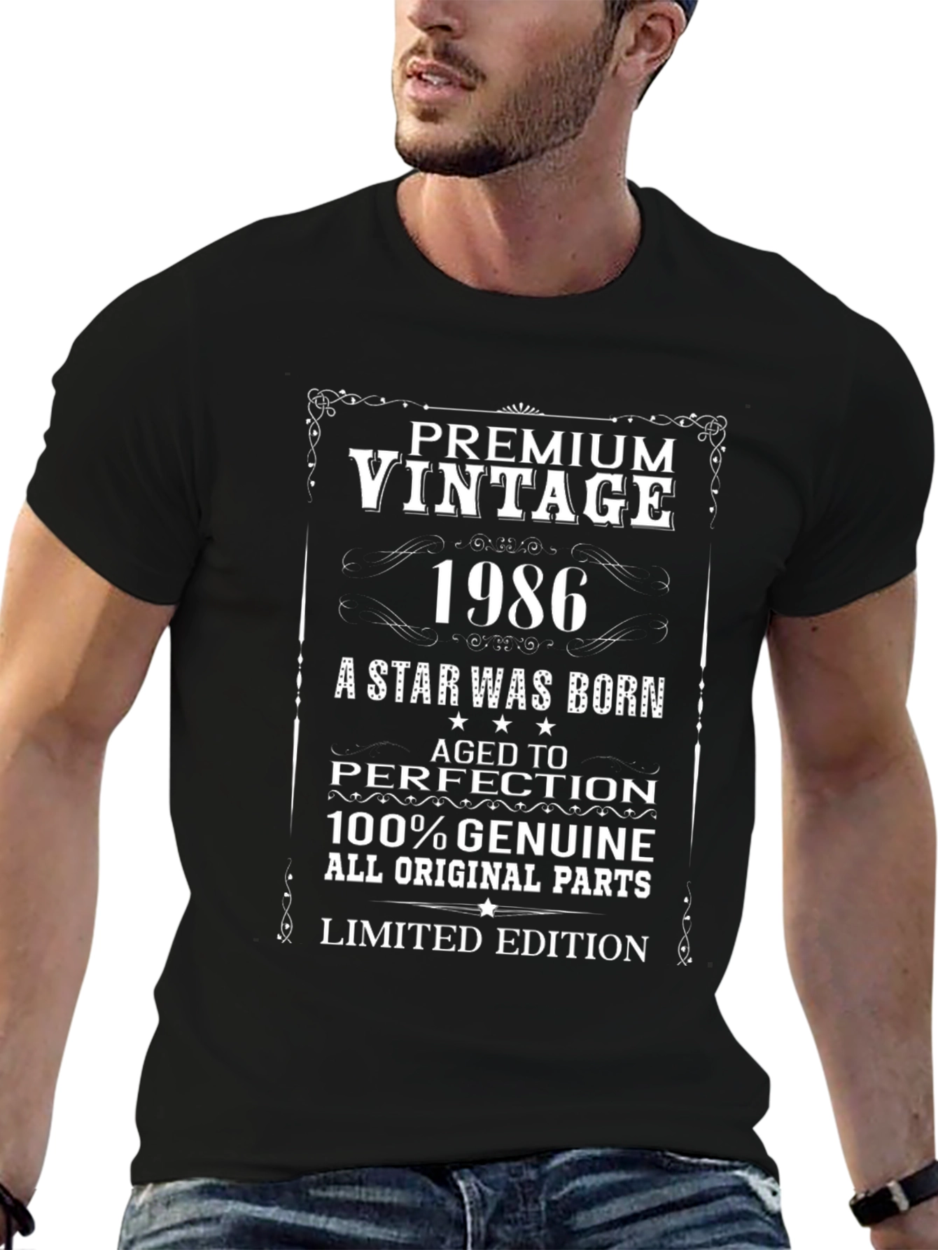 Black Premium Vintage 1986 T-Shirt view 6