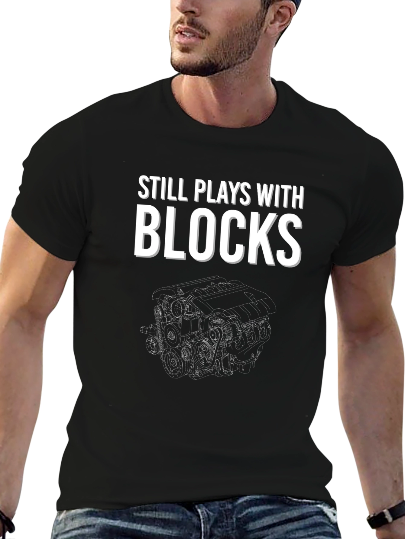 Black Still Plays With Blocks Graphic Tee view 6