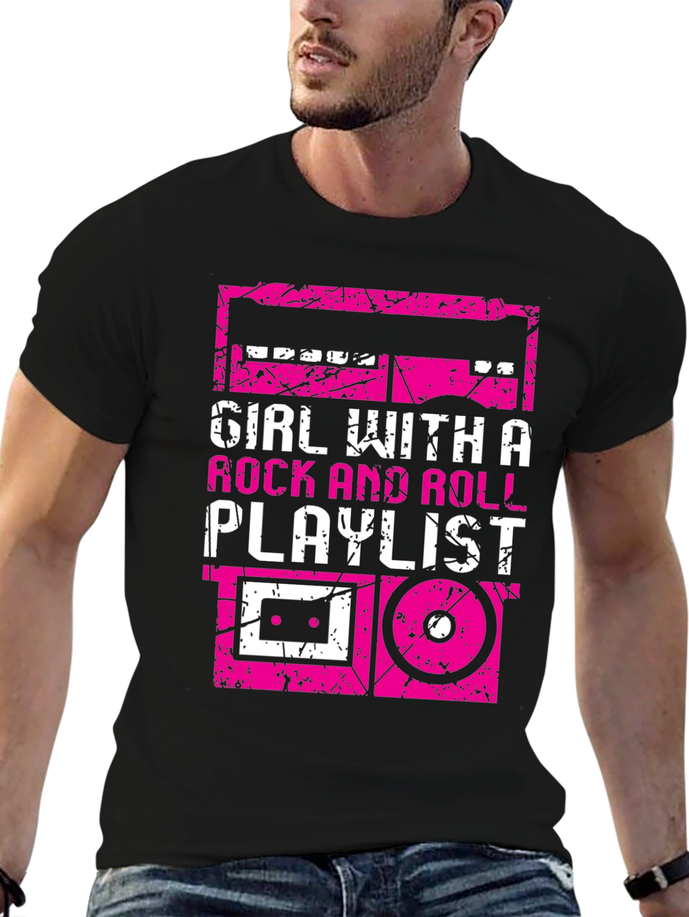 Black Rock and Roll Playlist T-Shirt view 6