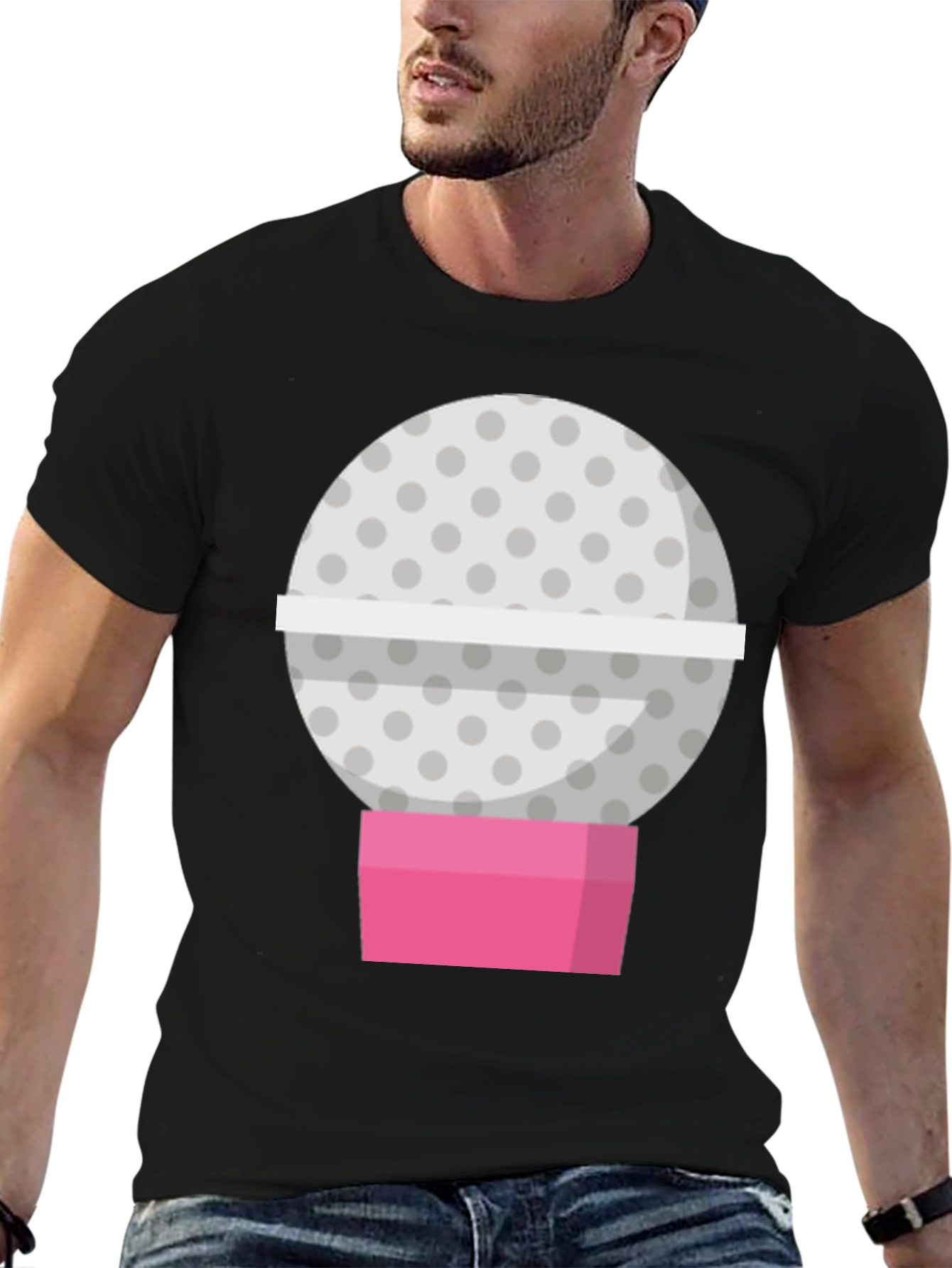 Black Golf Ball Candy Machine Graphic Tee view 6