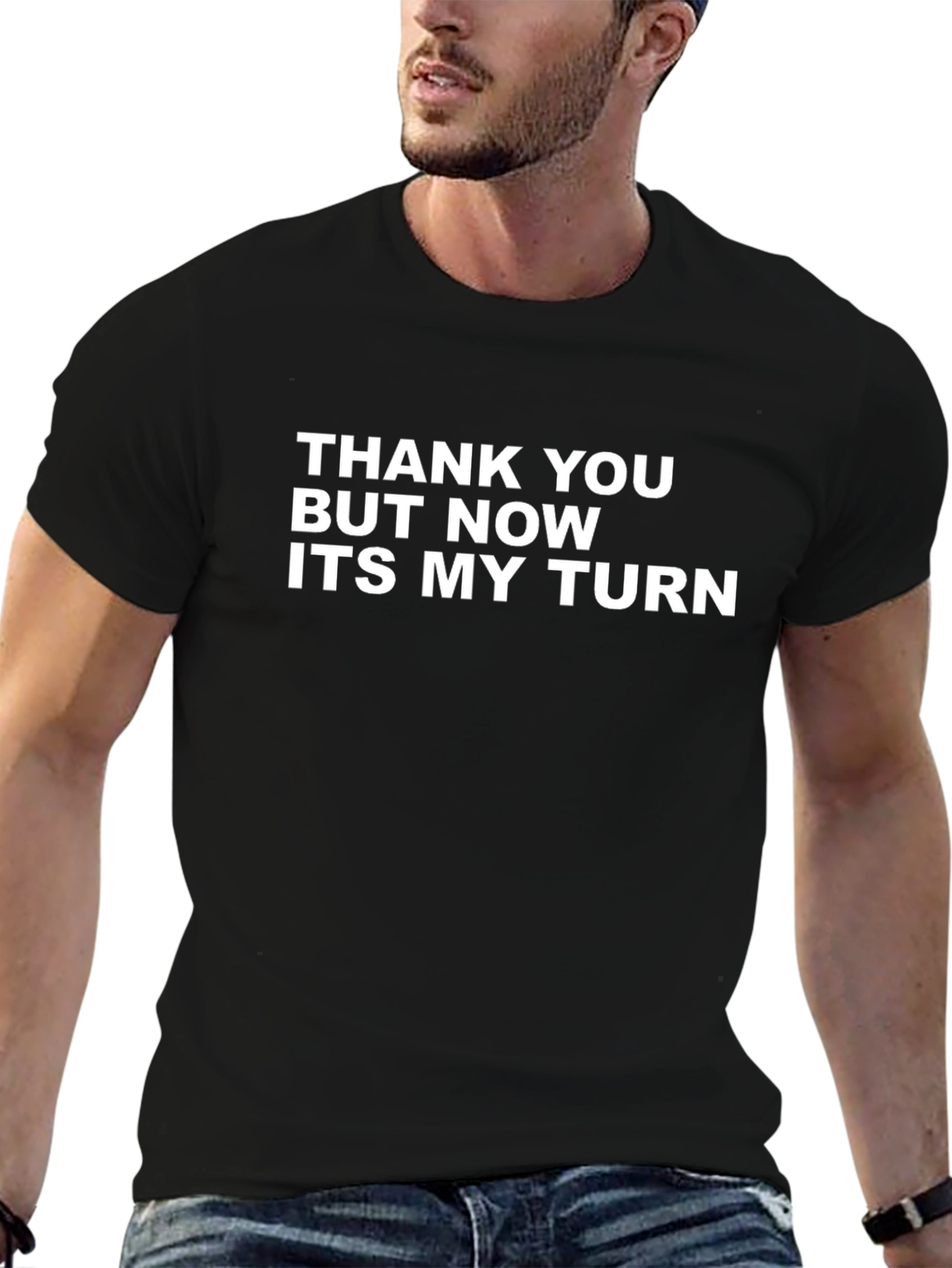 Black Funny "It's My Turn" Graphic Tee view 6
