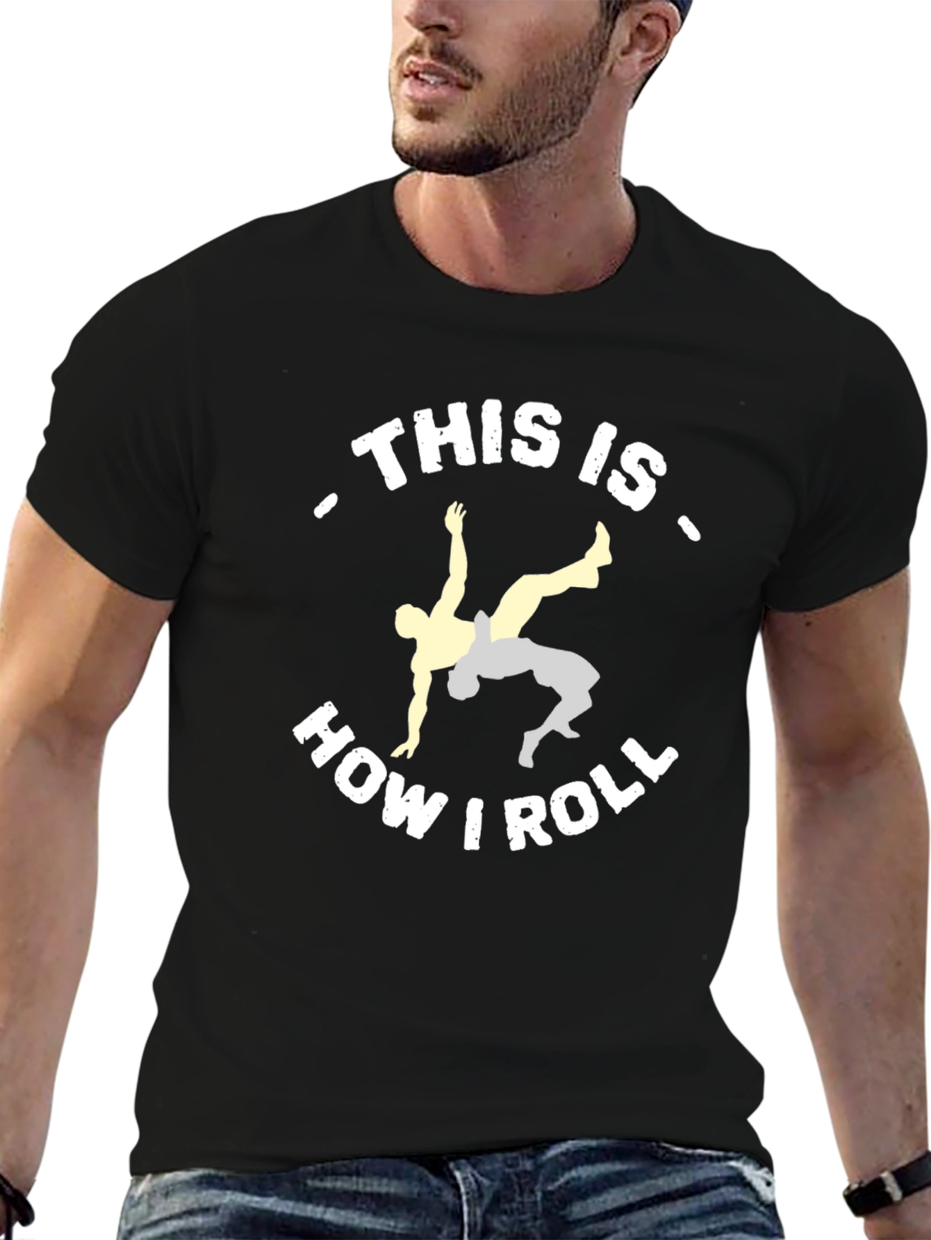 Black This Is How I Roll Wrestling T-Shirt view 6