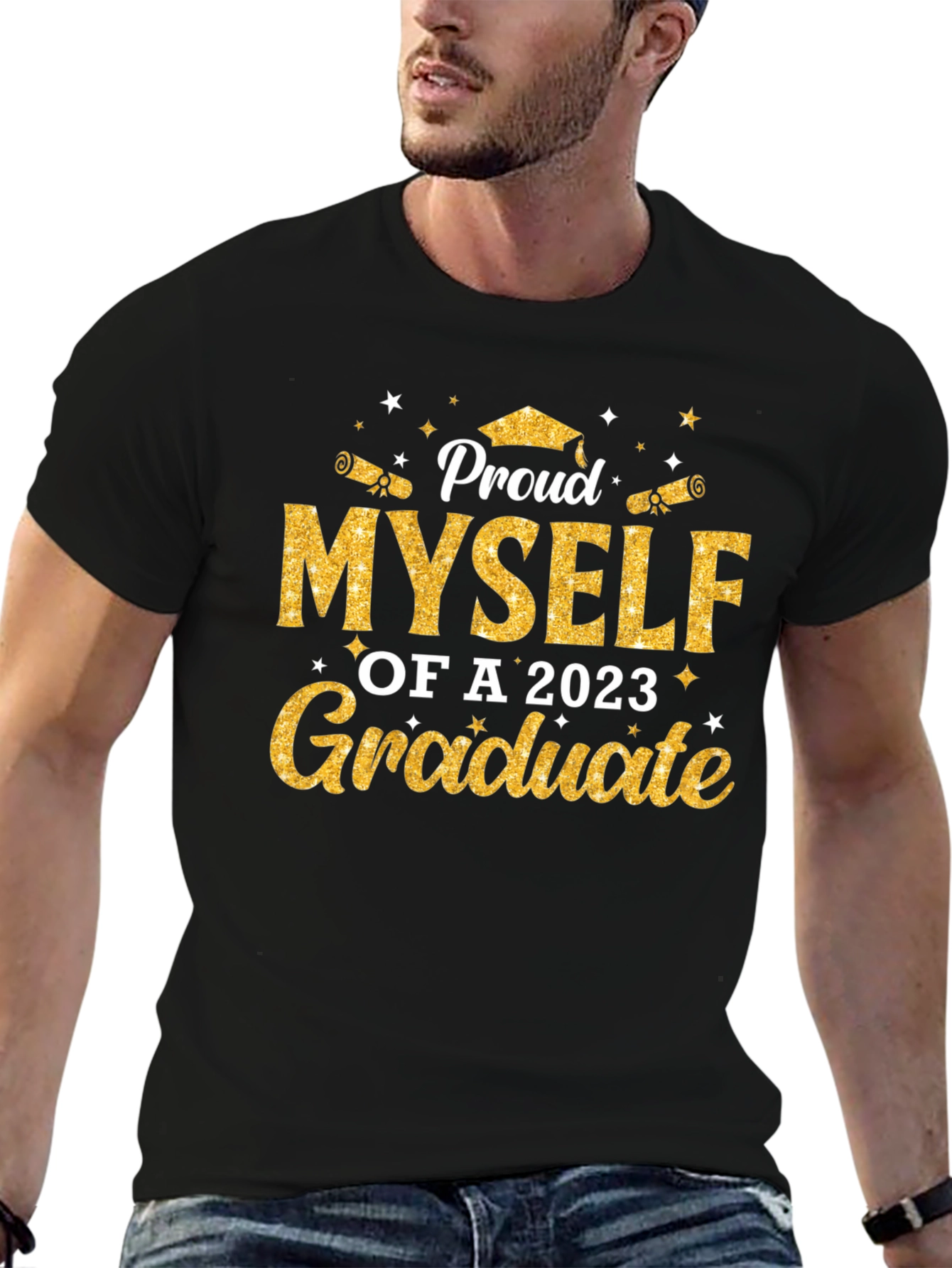 Black Proud 2023 Graduate T-Shirt view 6