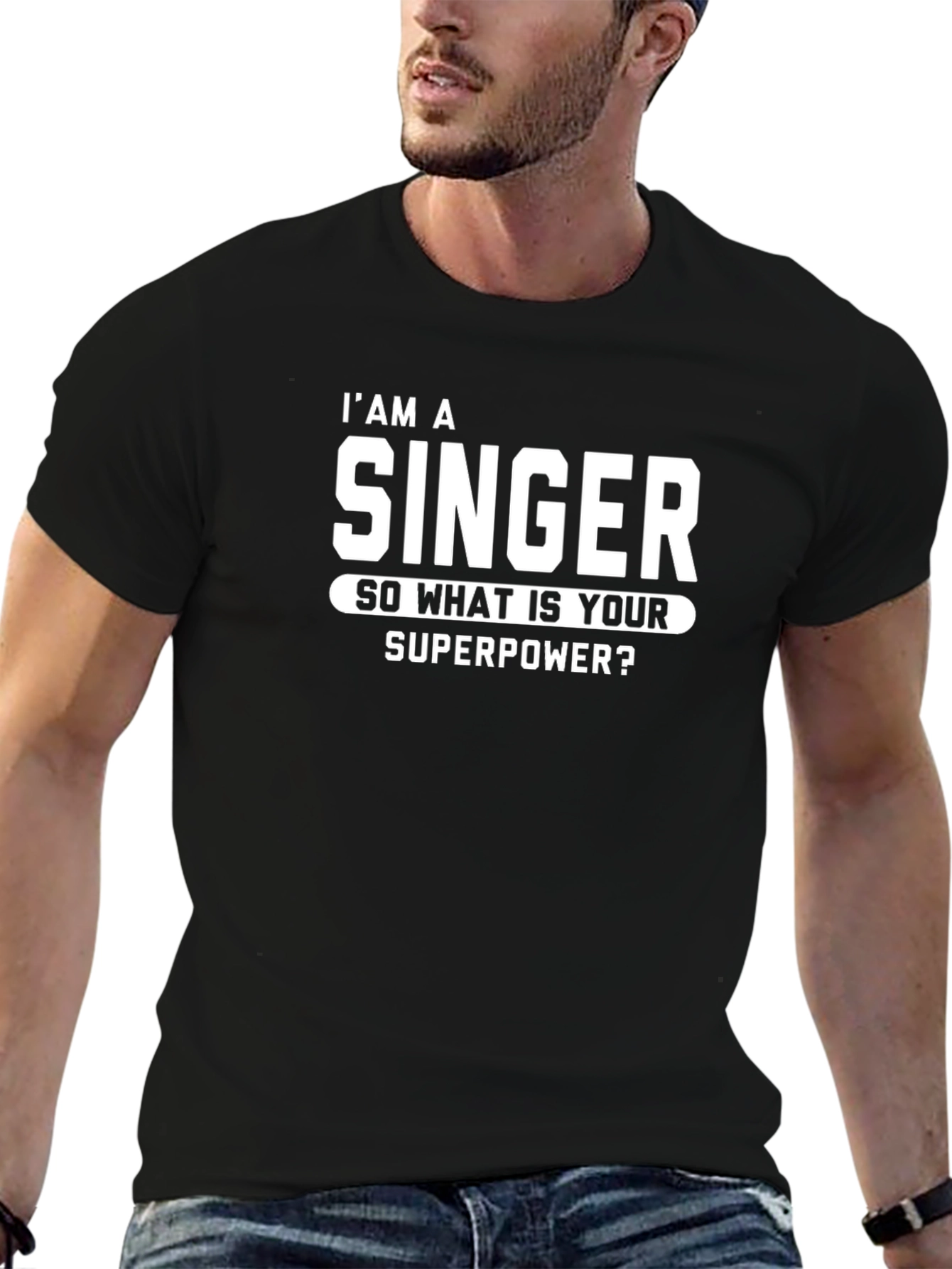 Black I'm A Singer Superpower T-Shirt view 6