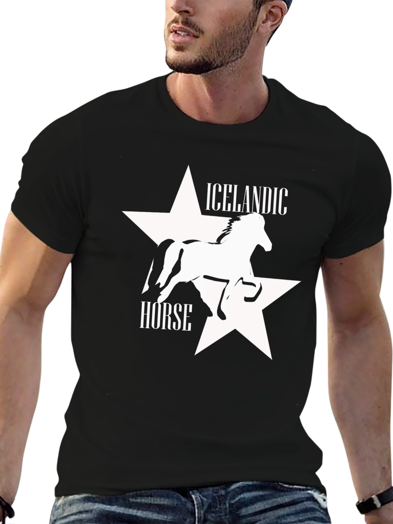 Icelandic Horse Black Graphic Tee - 6