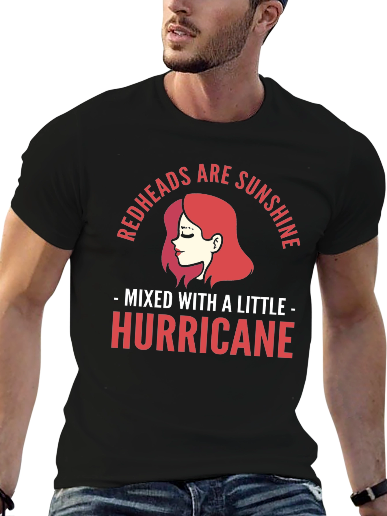 Black Redhead Sunshine Hurricane Graphic Tee view 6