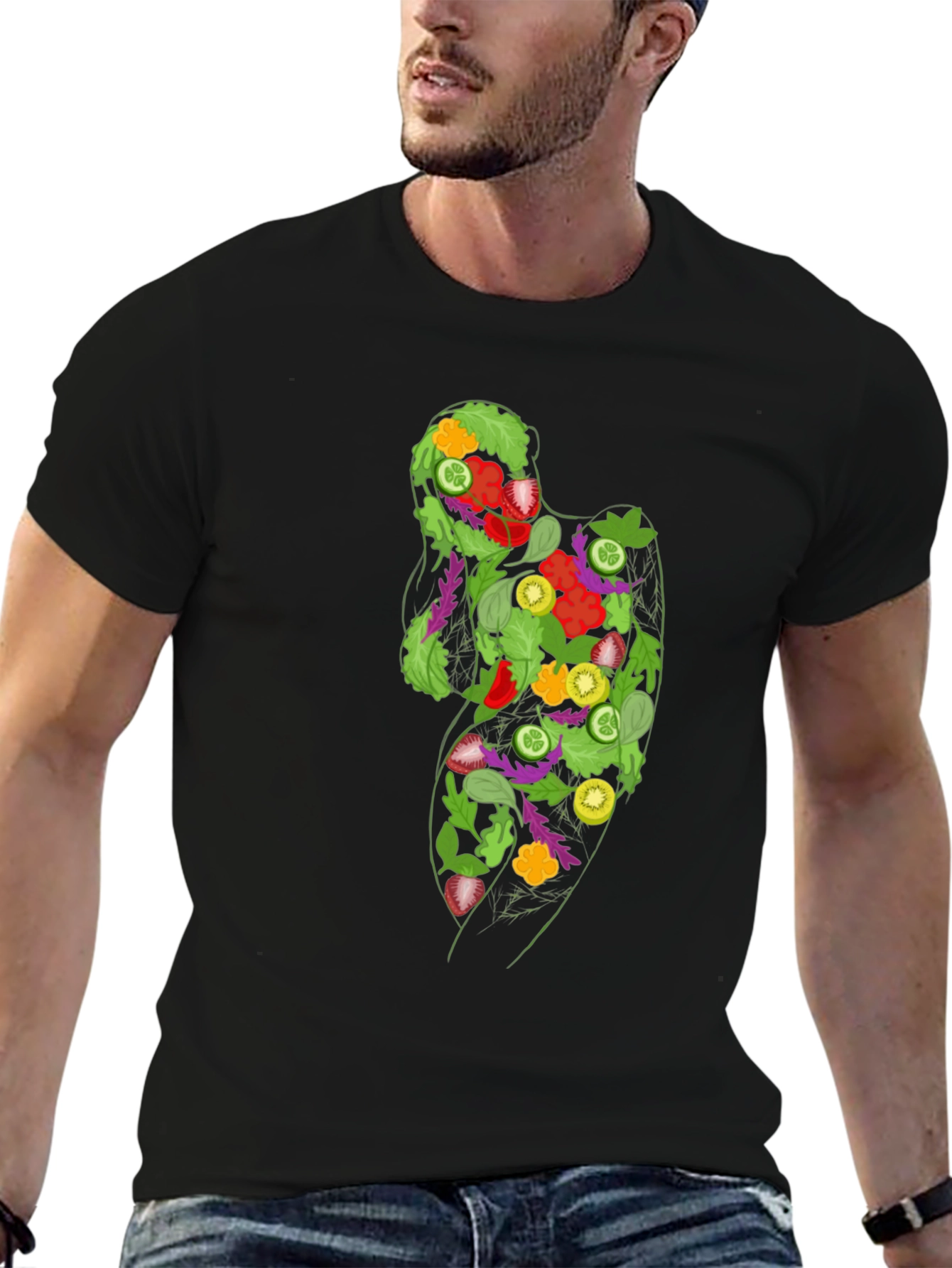 Salad Silhouette Graphic Tee - Eat Your Veggies! - 6