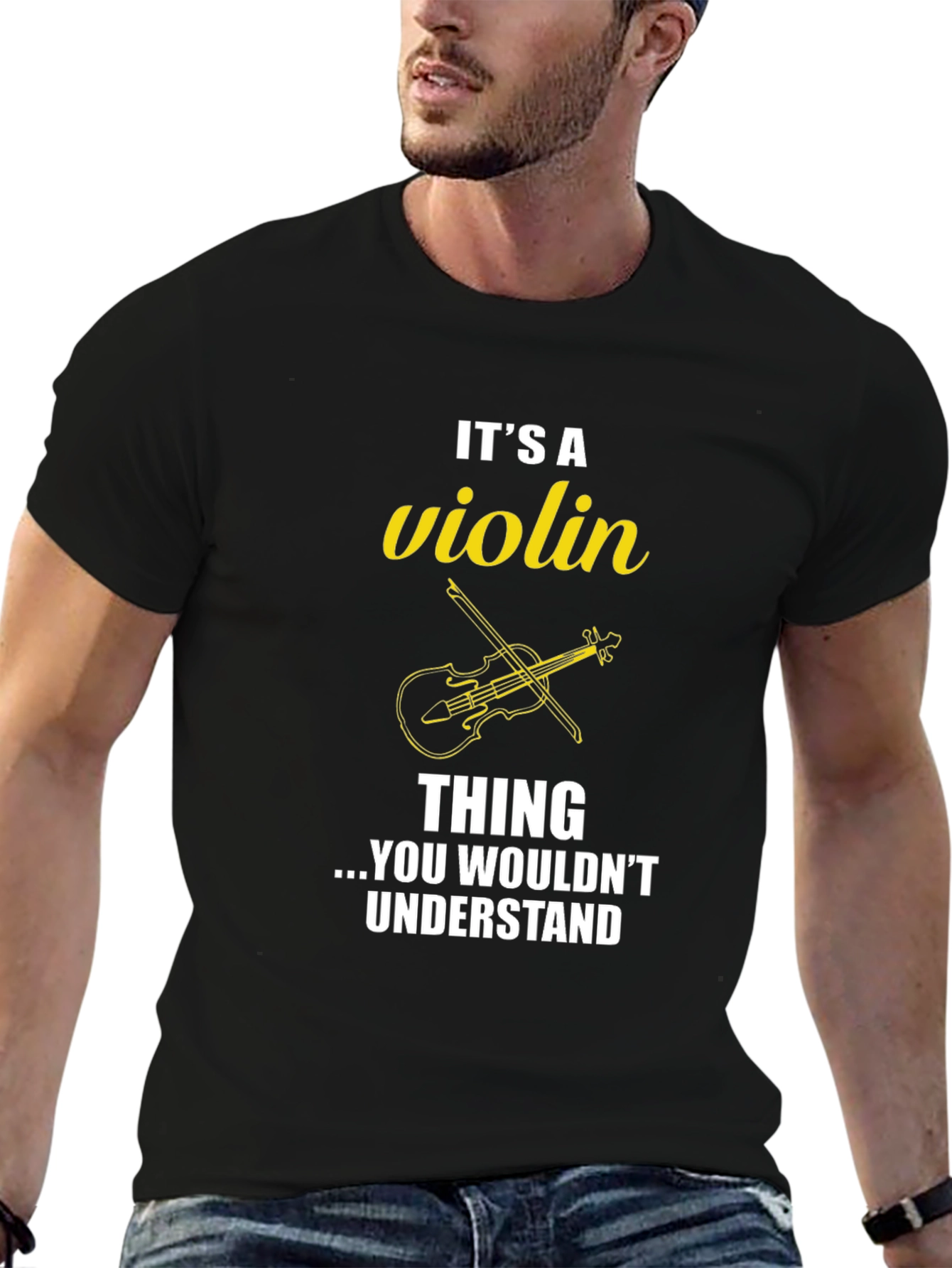 Black It's a Violin Thing T-Shirt view 6