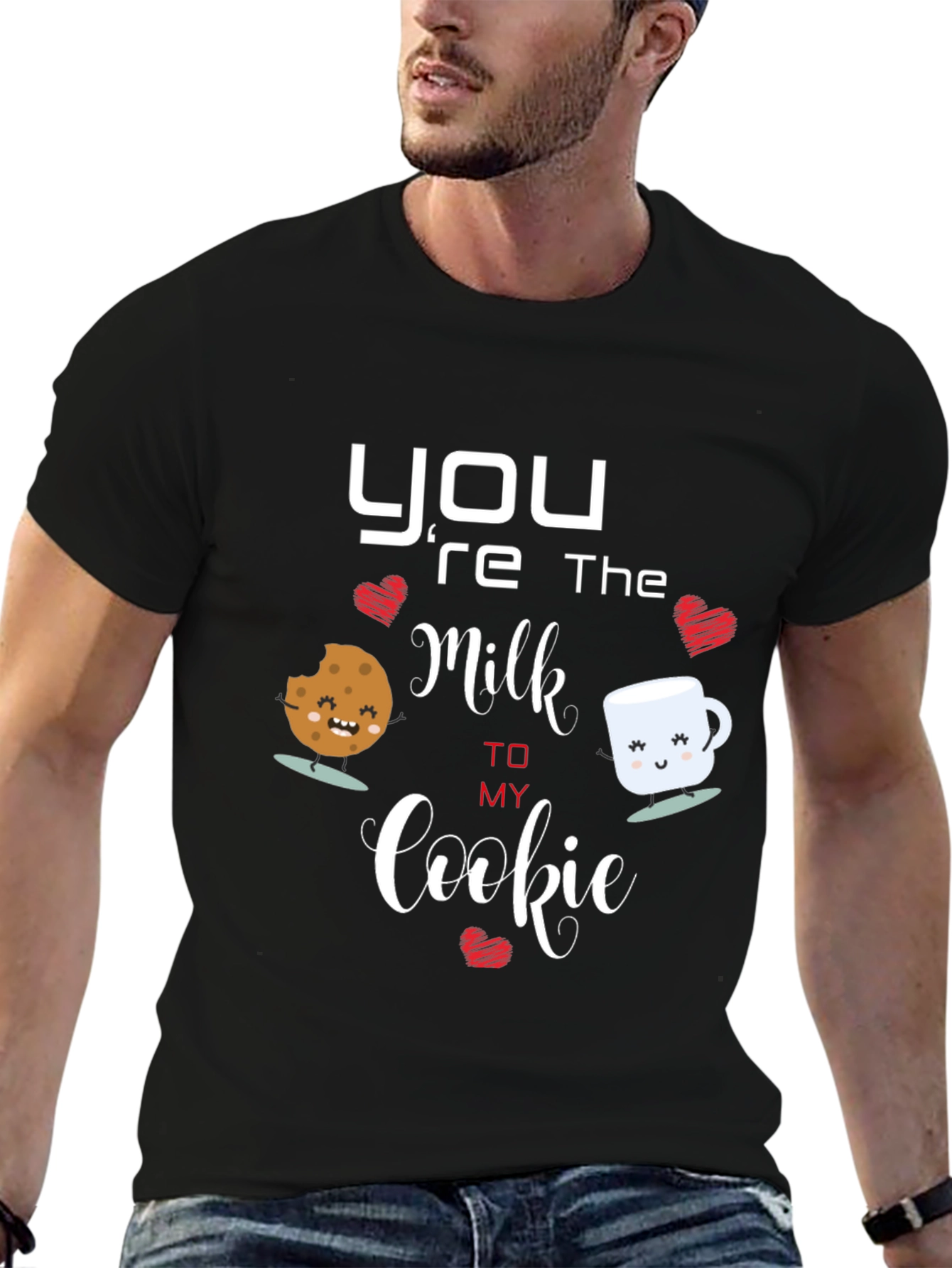 Black You're the Milk to My Cookie T-Shirt view 6