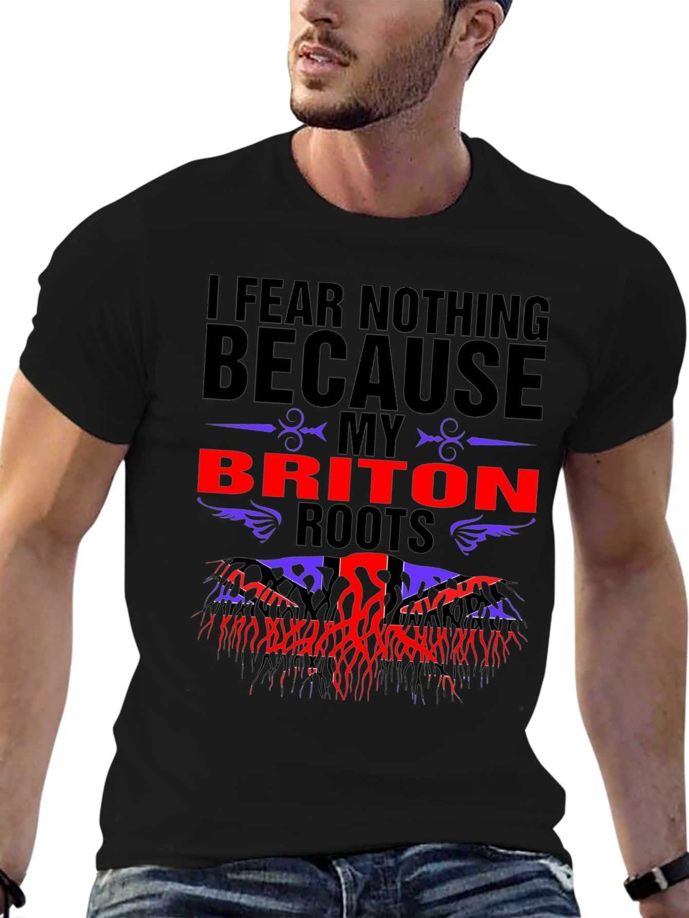 Black Briton Roots T-Shirt - I Fear Nothing Tee view 6