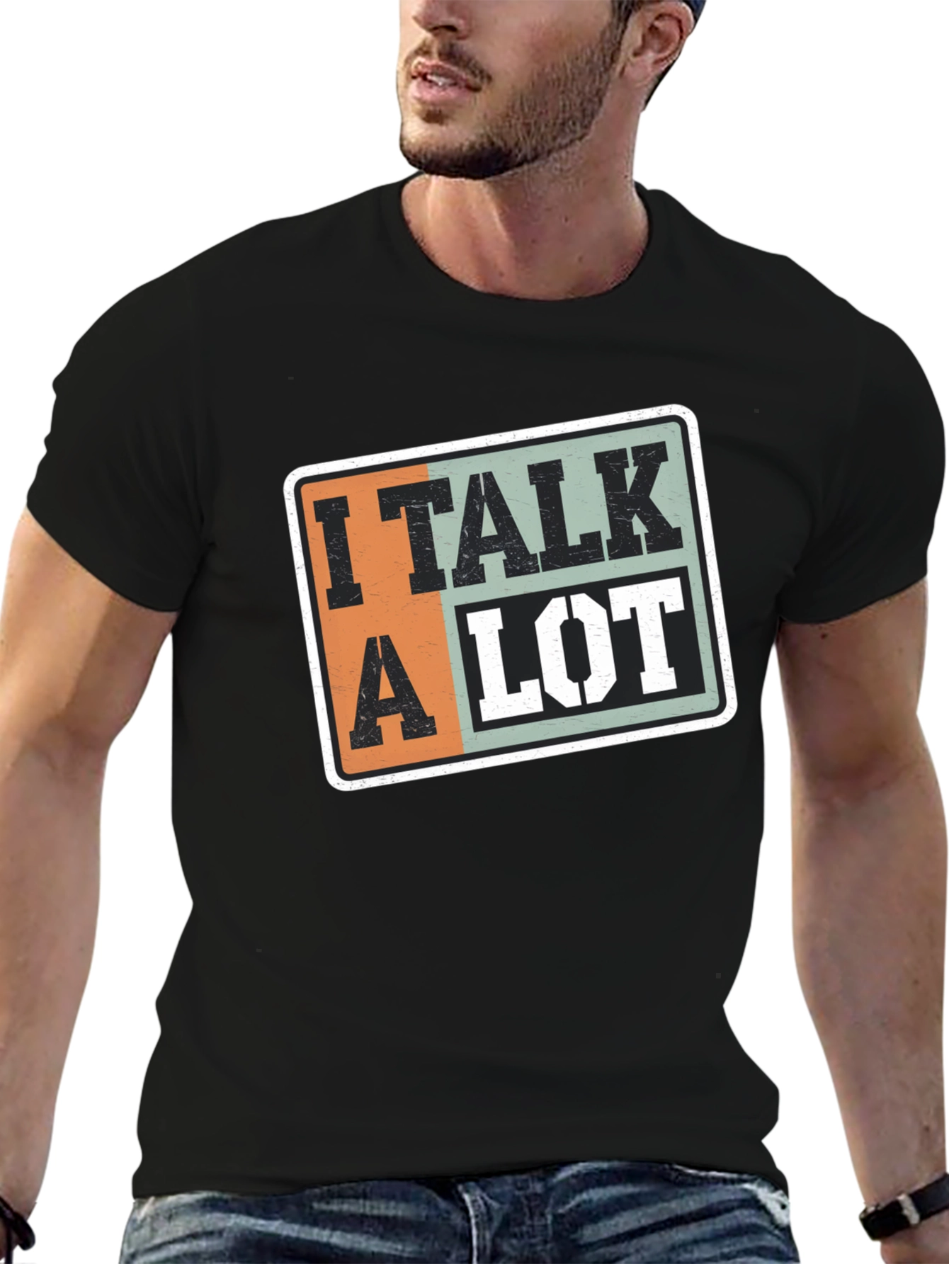 Black I Talk a Lot Graphic T-Shirt view 6