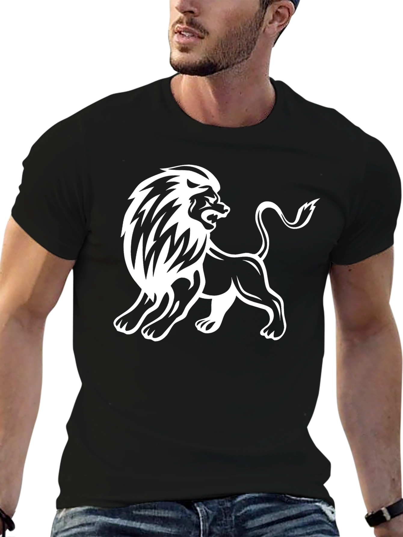 Black Lion Graphic Black T-Shirt - Men's view 6