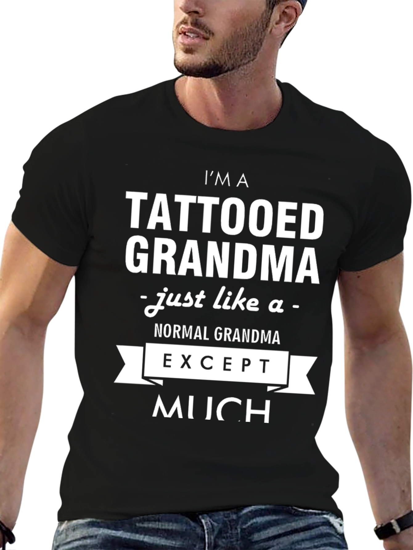 Black Tattooed Grandma Graphic Novelty T-Shirt view 6