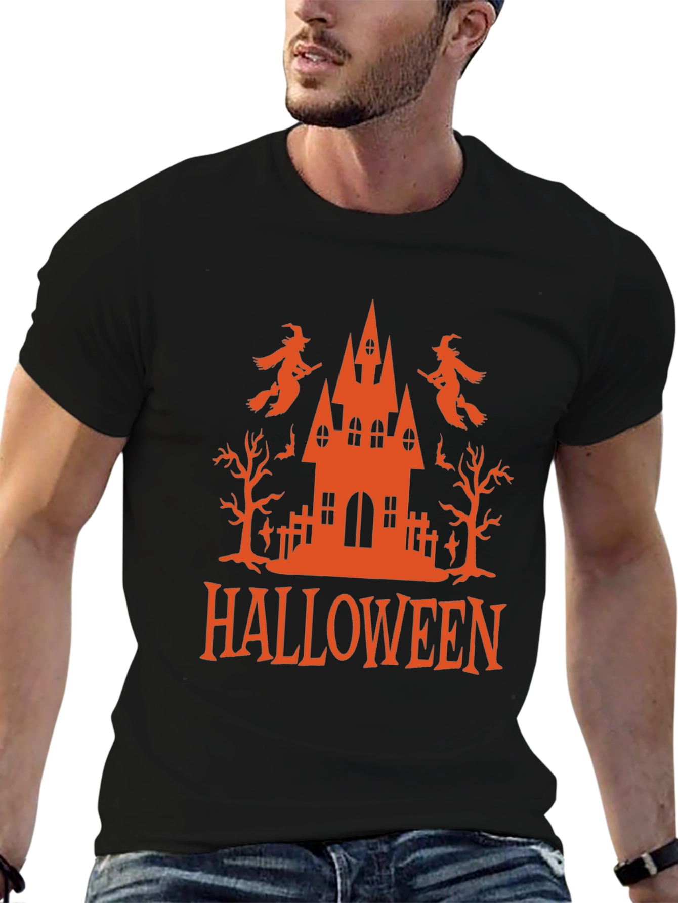 Black Halloween T-Shirt Witch Castle view 6